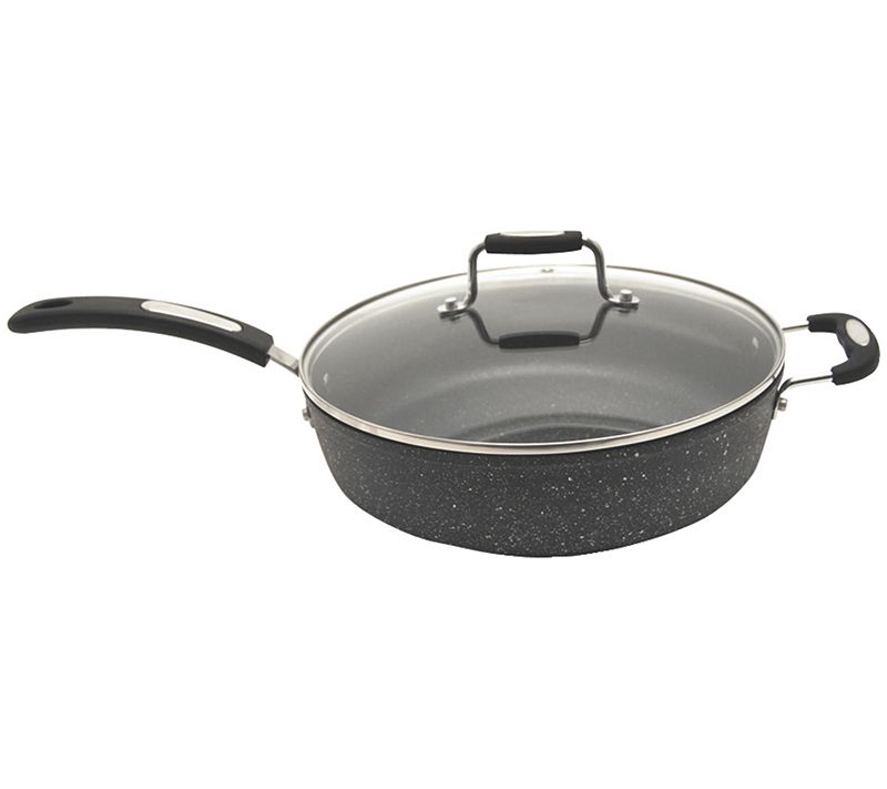 Starfrit 11 Inch Nonstick Aluminum Deep Fry Pan with Lid 2 Pieces