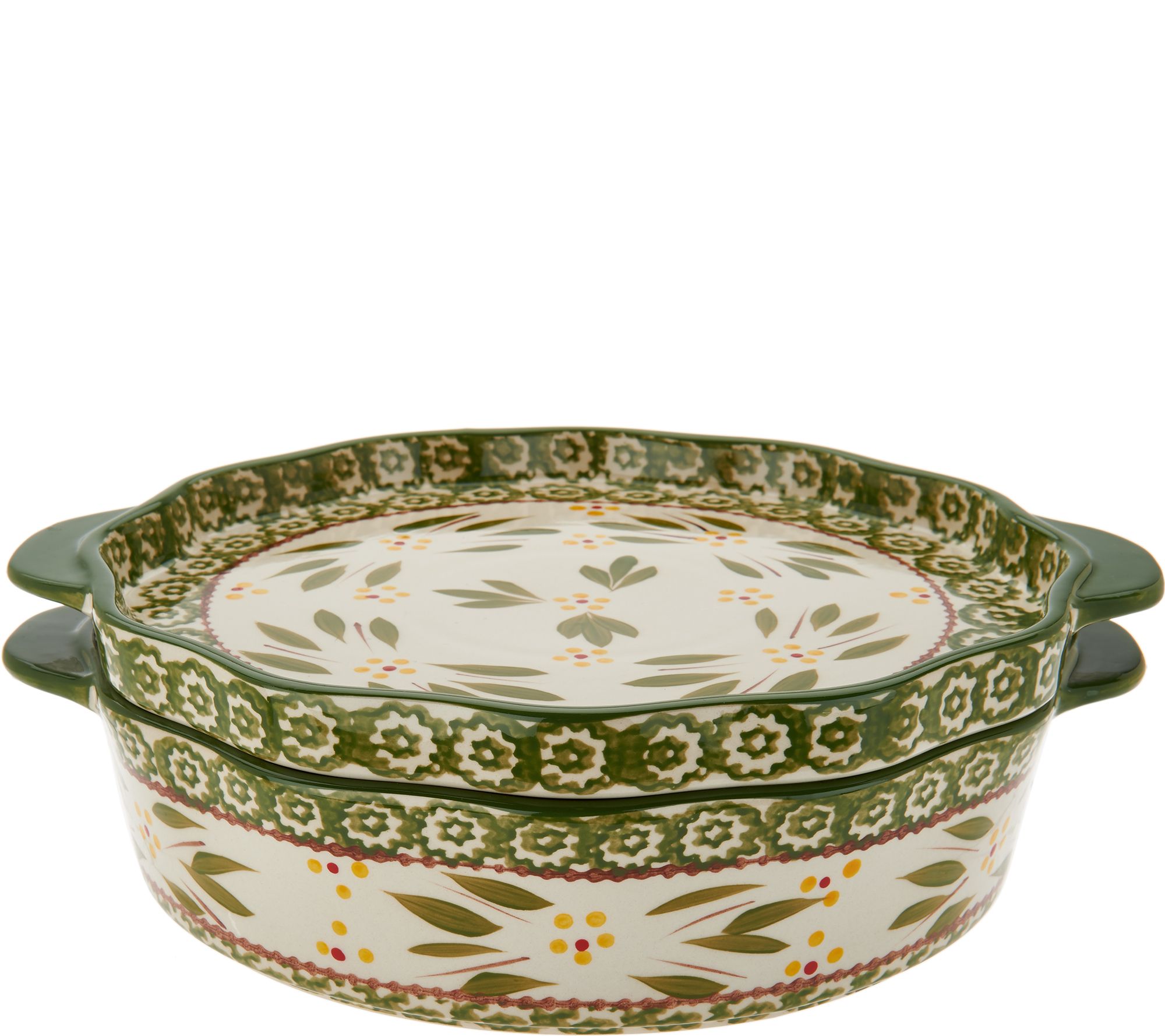 Temptations Old World 9" Pie Plate with Lidit & Rack