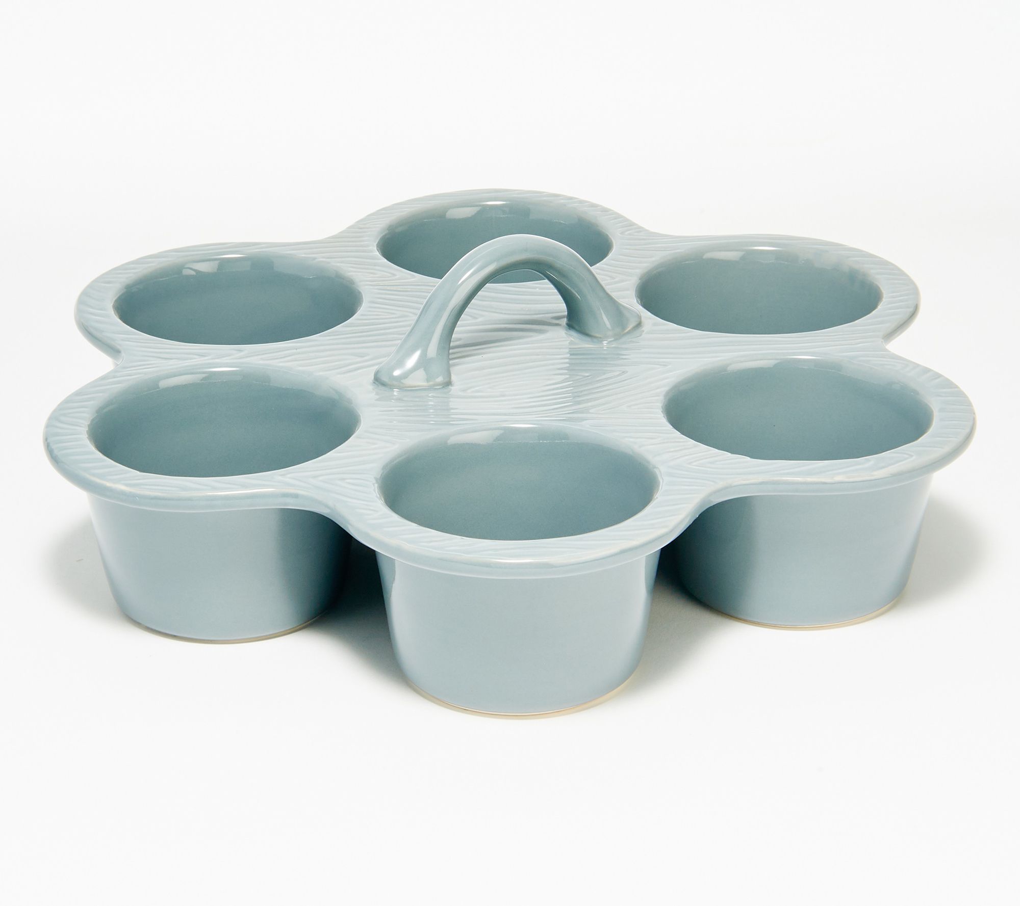 Temp-tations Woodland 6-Cup Texas Muffin Pan with Handle Blue
