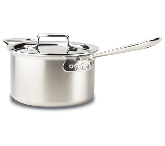 All-Clad 4-qt D5 Stainless Brushed Sauce Pan with Lid