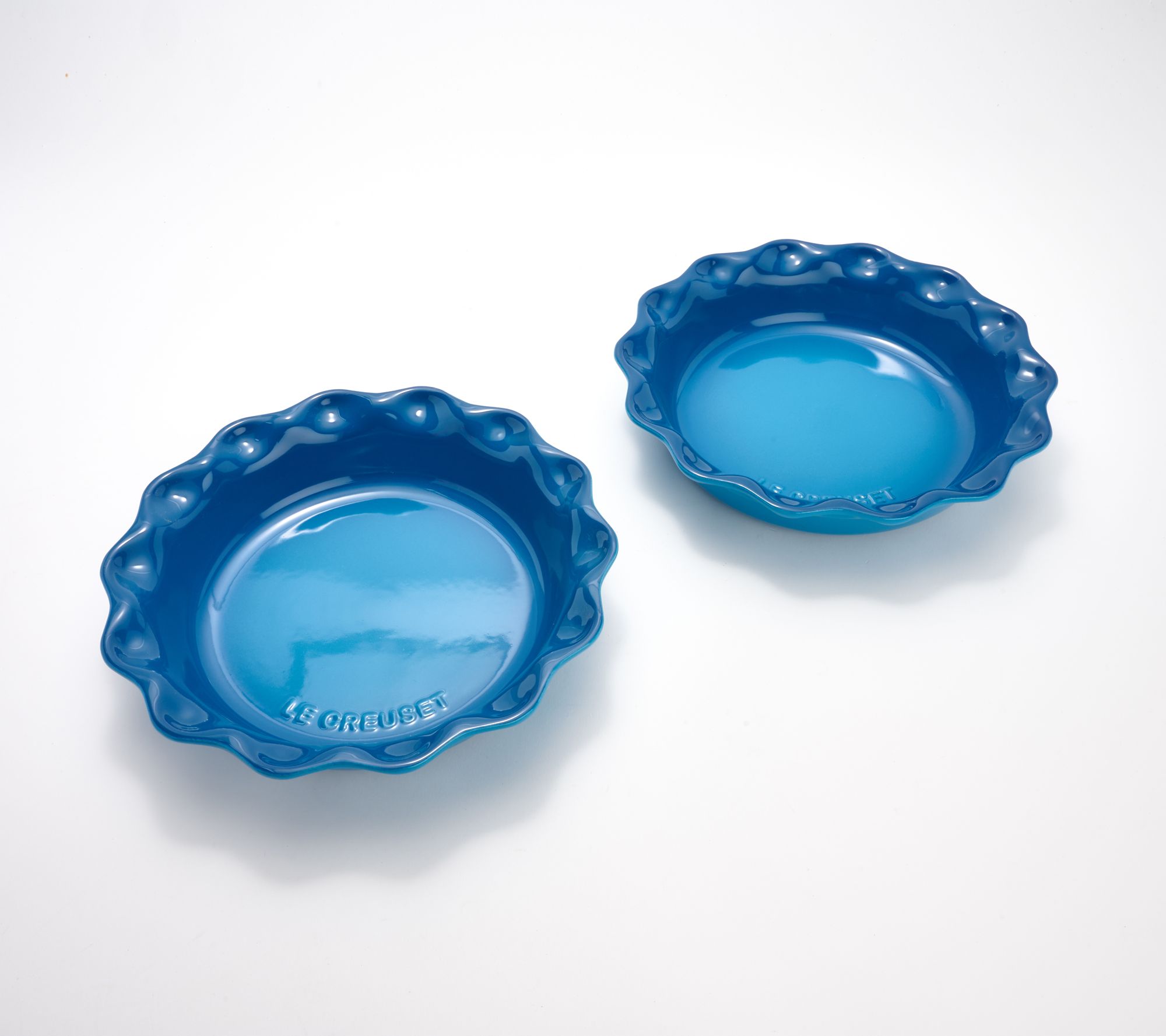 Le Creuset Set of (2) 9" Heritage Ruffled Pie Dishes