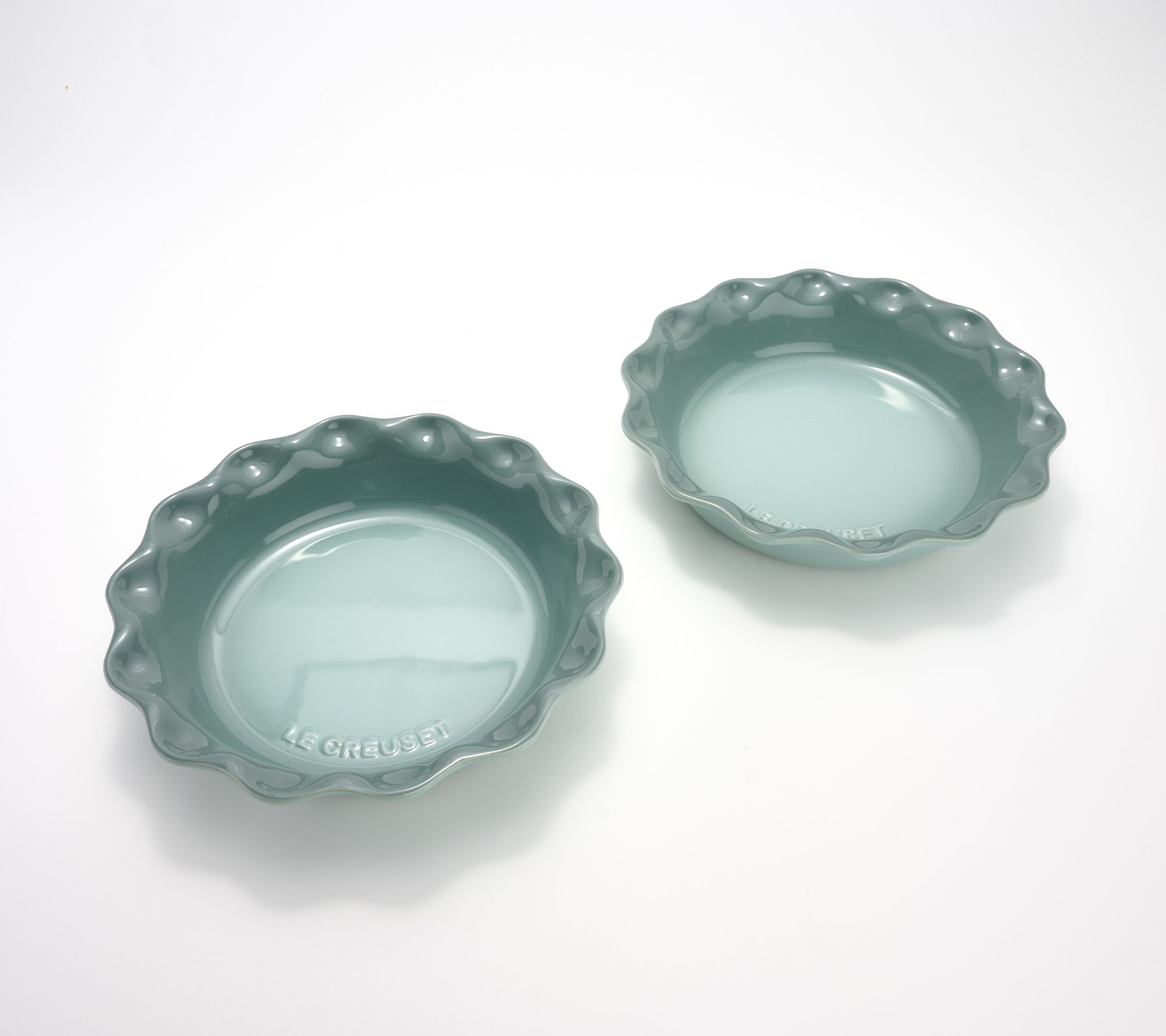 Le Creuset Set of (2) 9" Heritage Ruffled Pie Dishes