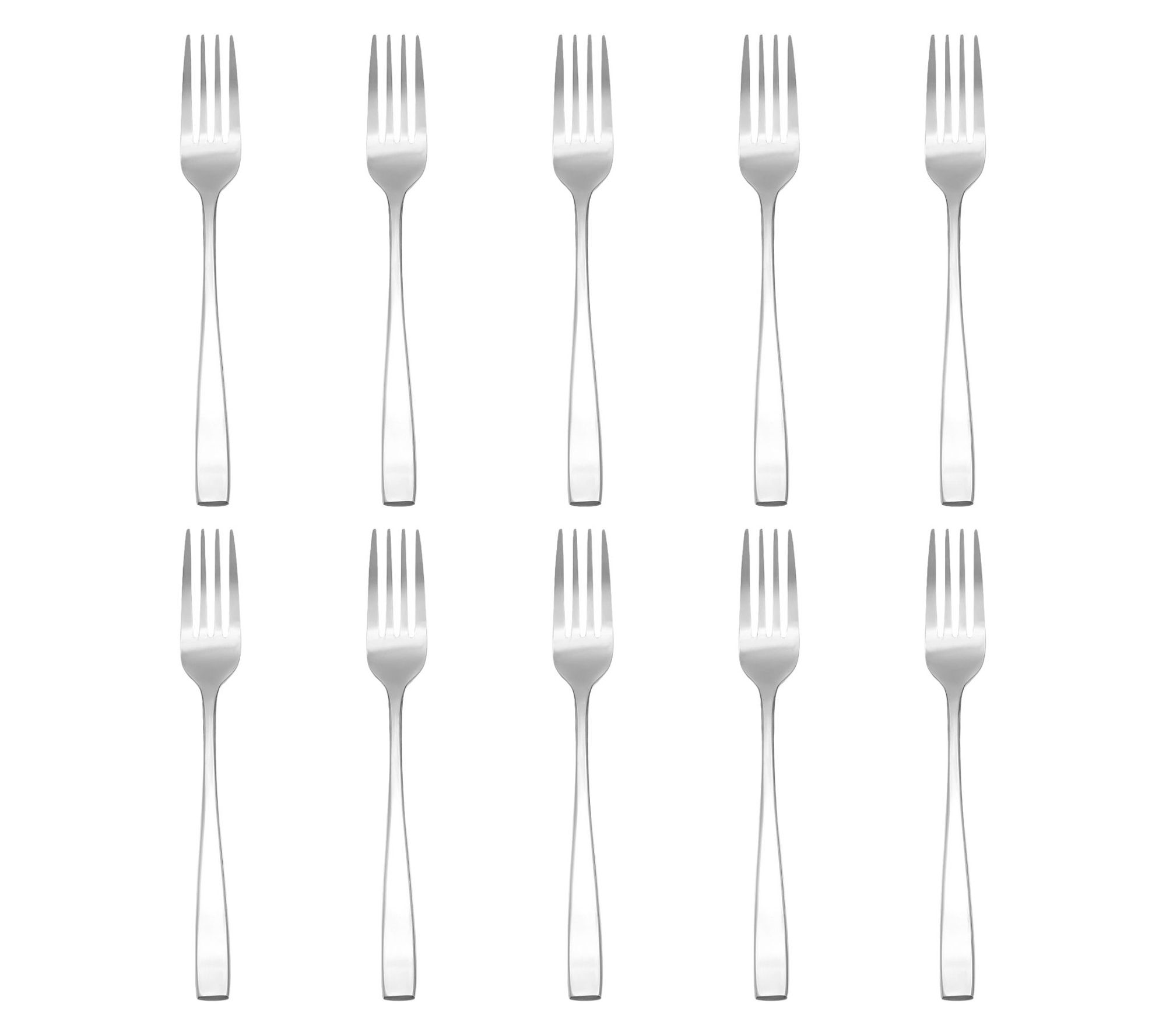 Godinger Set of 10 Chisel Matte 18/0 SS DinnerForks