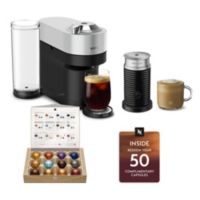 De'Longhi Nespresso Vertuo Pop+ Deluxe with Aeroccino Frother + 50-Count Capsules Voucher