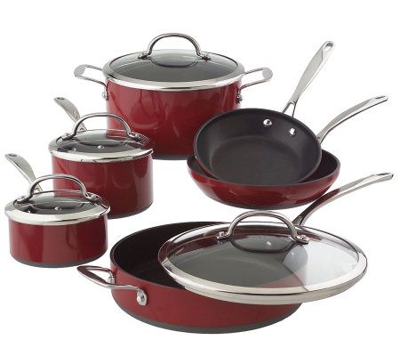 BergHOFF Stone 11Pc Non-stick Cookware Set With Glass Lids