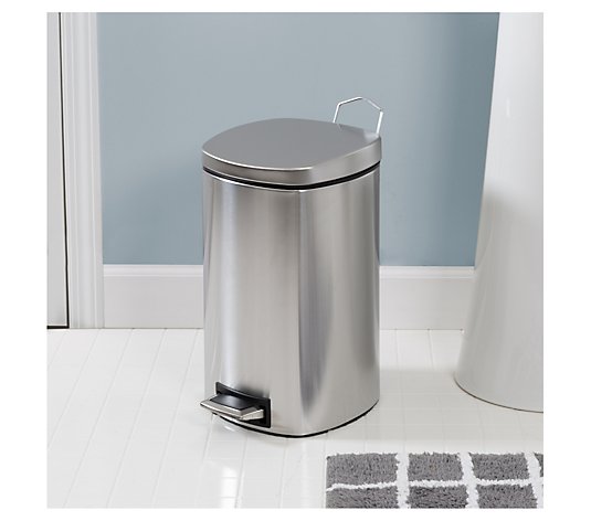 Honey-Can-Do 12-Liter Square Stainless Steel Step Trash Can