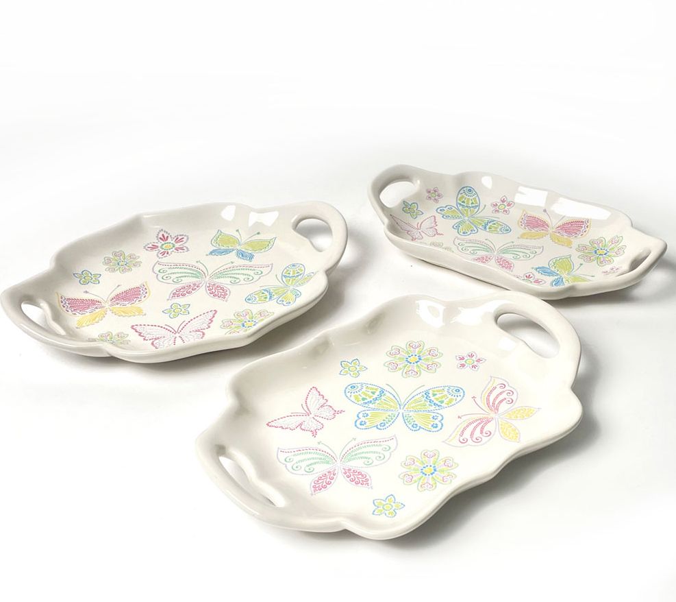 Temp-tations Set of (3) 10" Serving Platters