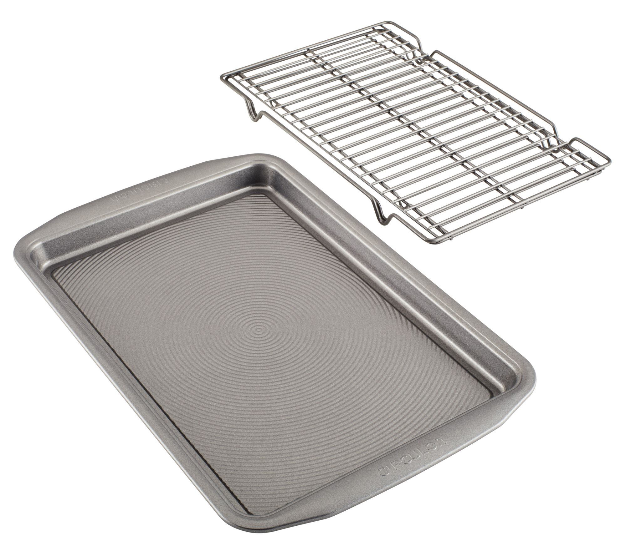 Circulon Nonstick 3pc Set: (2) 10x15 Cookie Pans And (1) Cooling