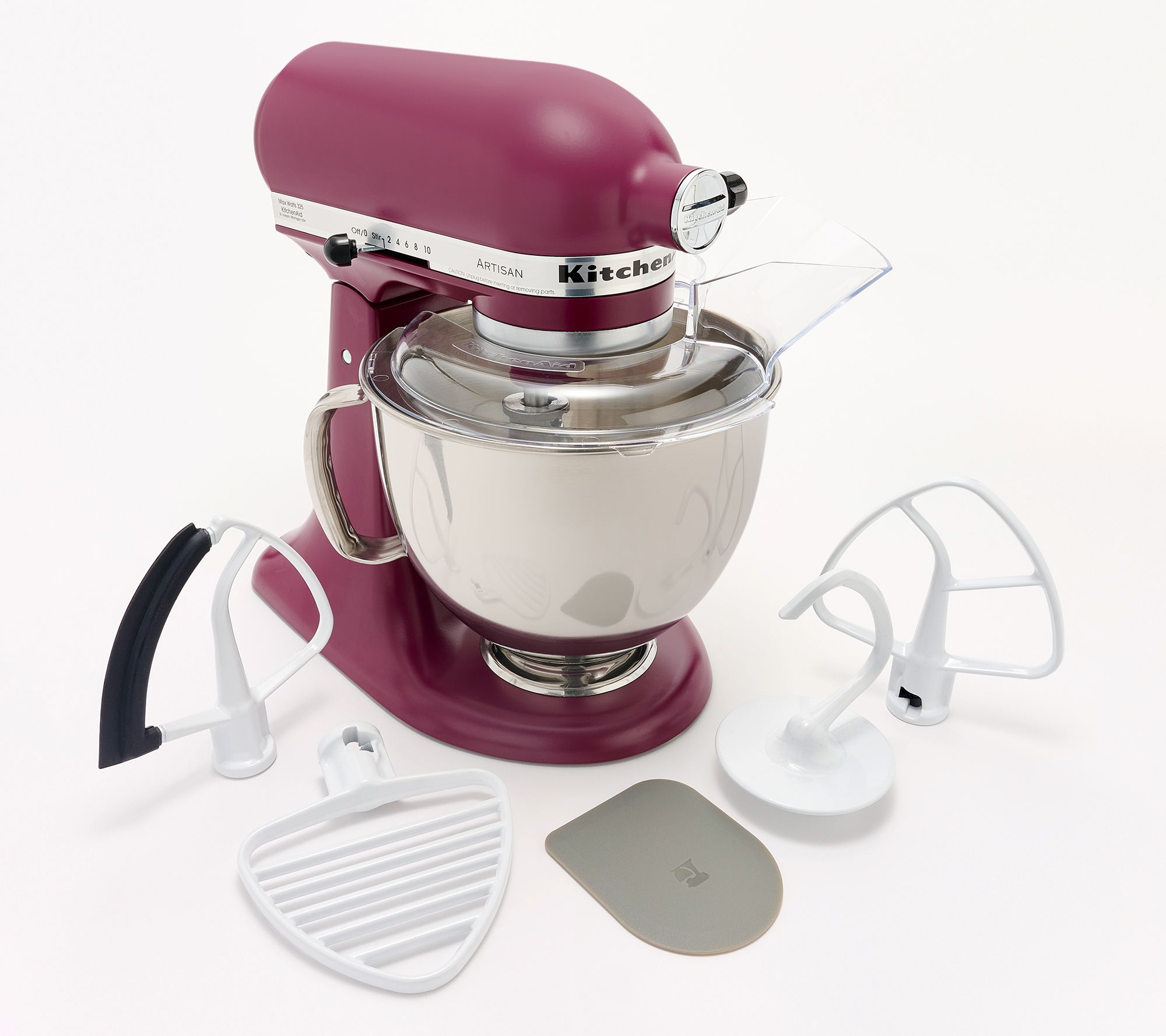 KitchenAid 5 Qt Artisan Stand Mixer with PastryBeater Flex Beetroot