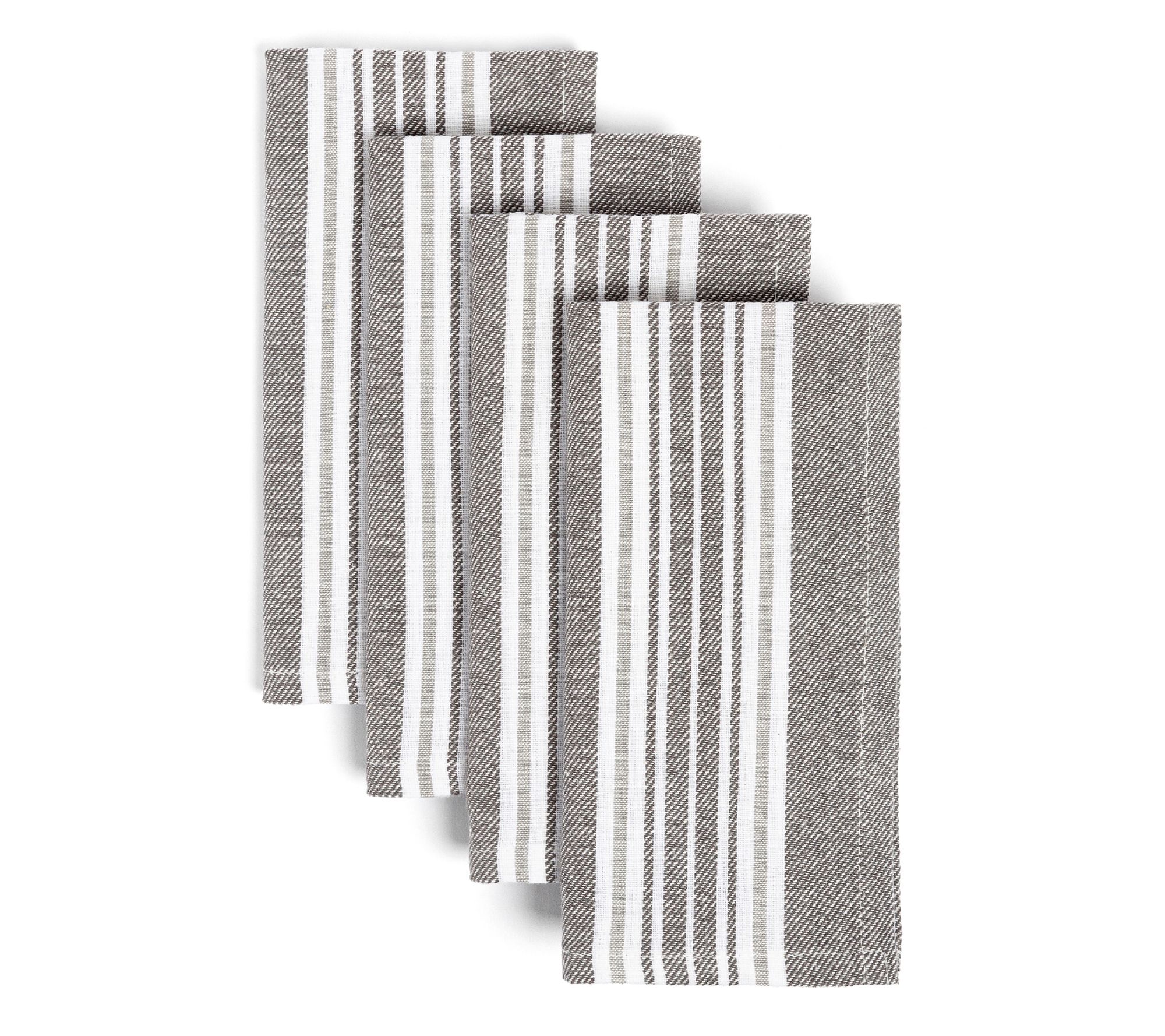 over&back Woven Striped Cloth Napkins, Set of 4