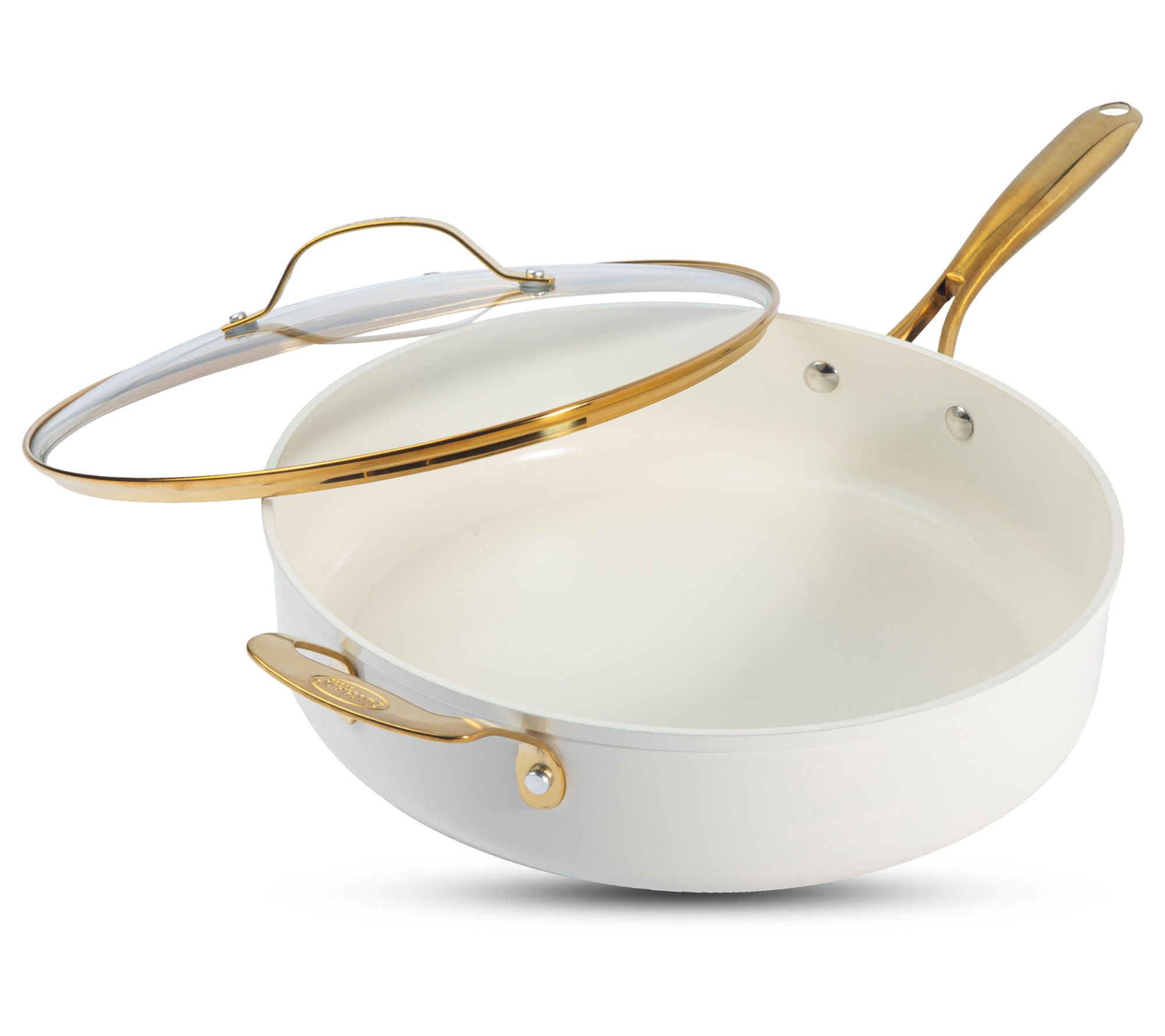 Gotham Steel Cream Nonstick 5.5-qt Jumbo CookerPan with Lid