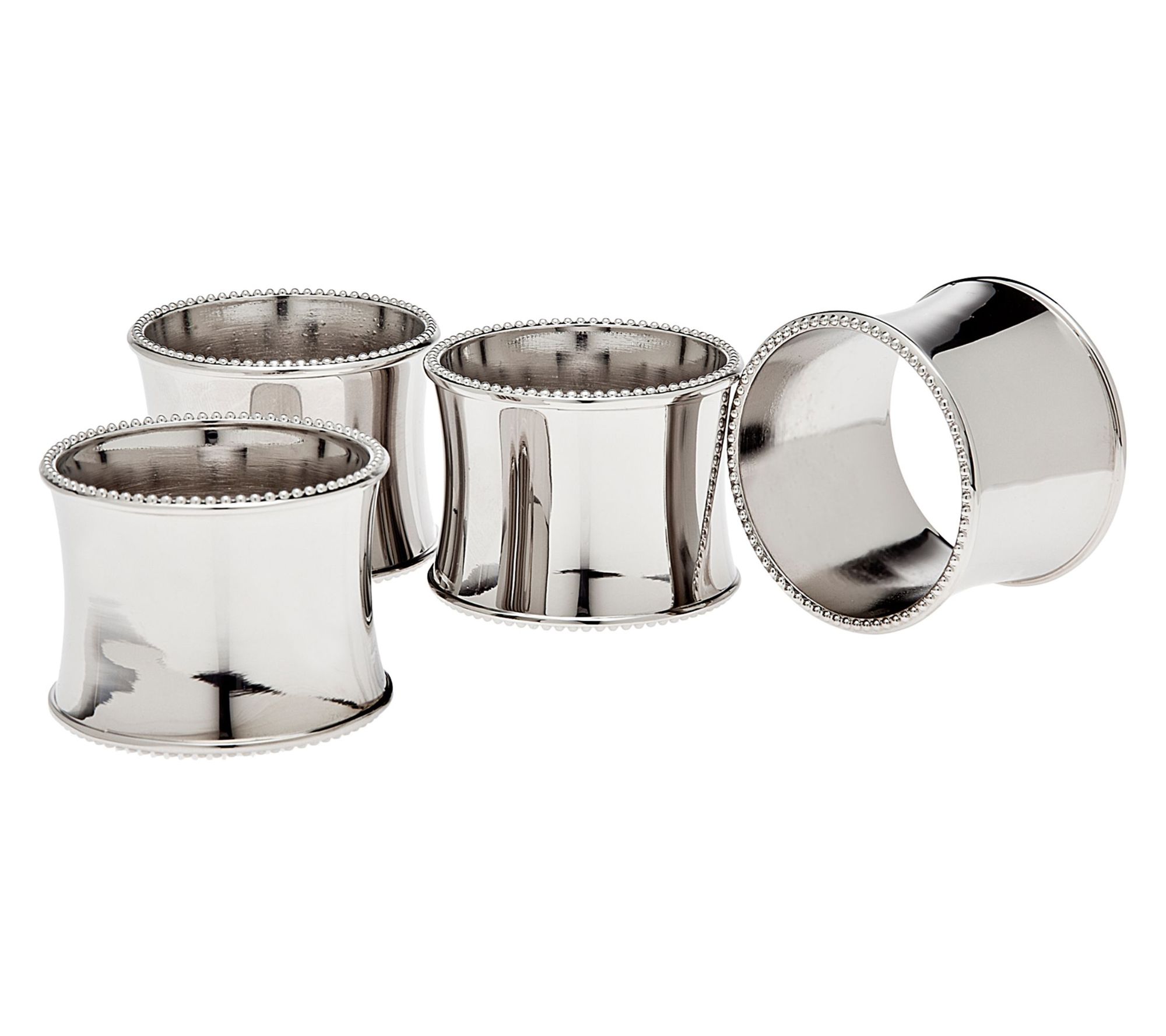 Godinger Round Beaded Napkin Ring Set