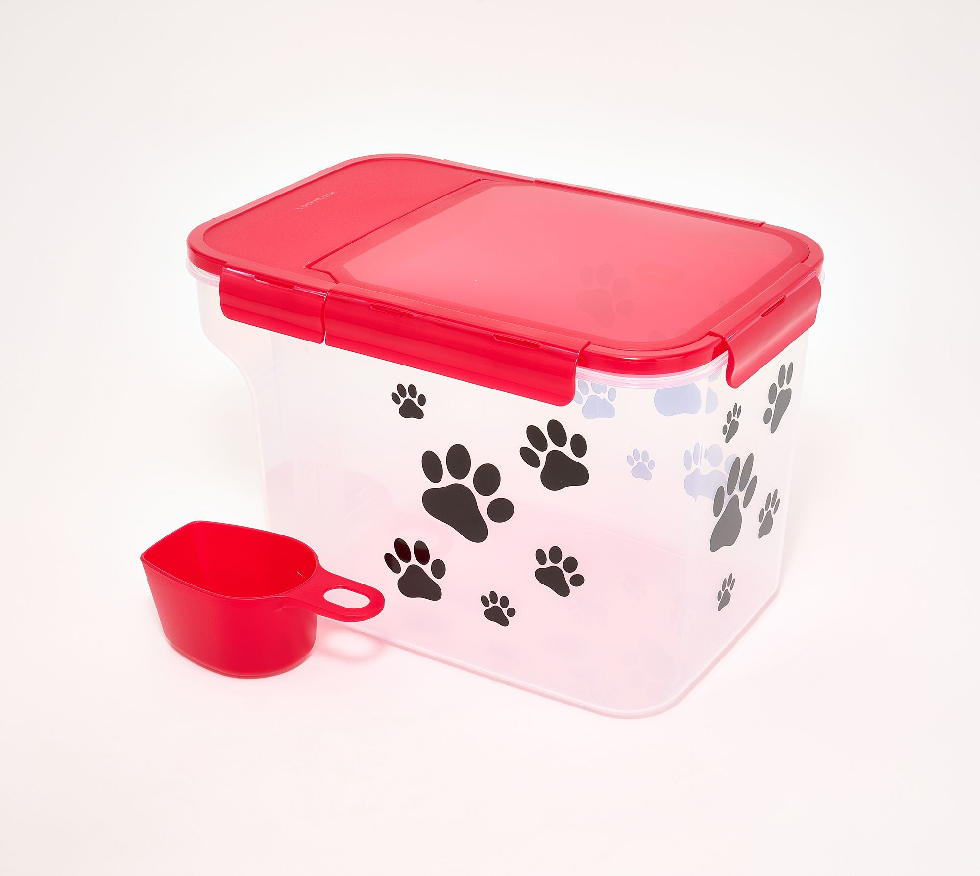 LocknLock Large 42-Cup Flip-Top Paw Print Container w/ Scoop