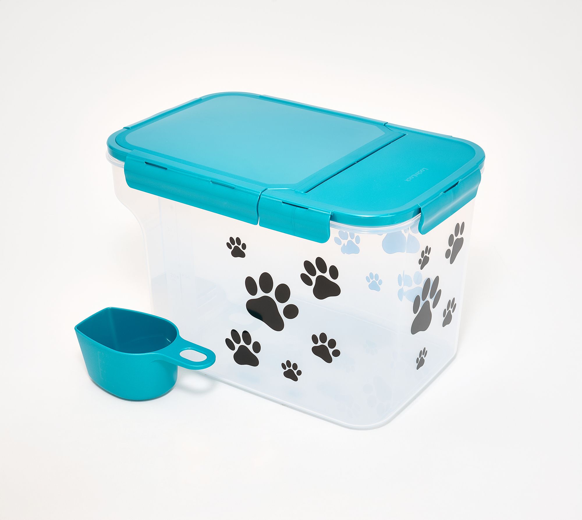 LocknLock Large 42-Cup Flip-Top Paw Print Container w/ Scoop