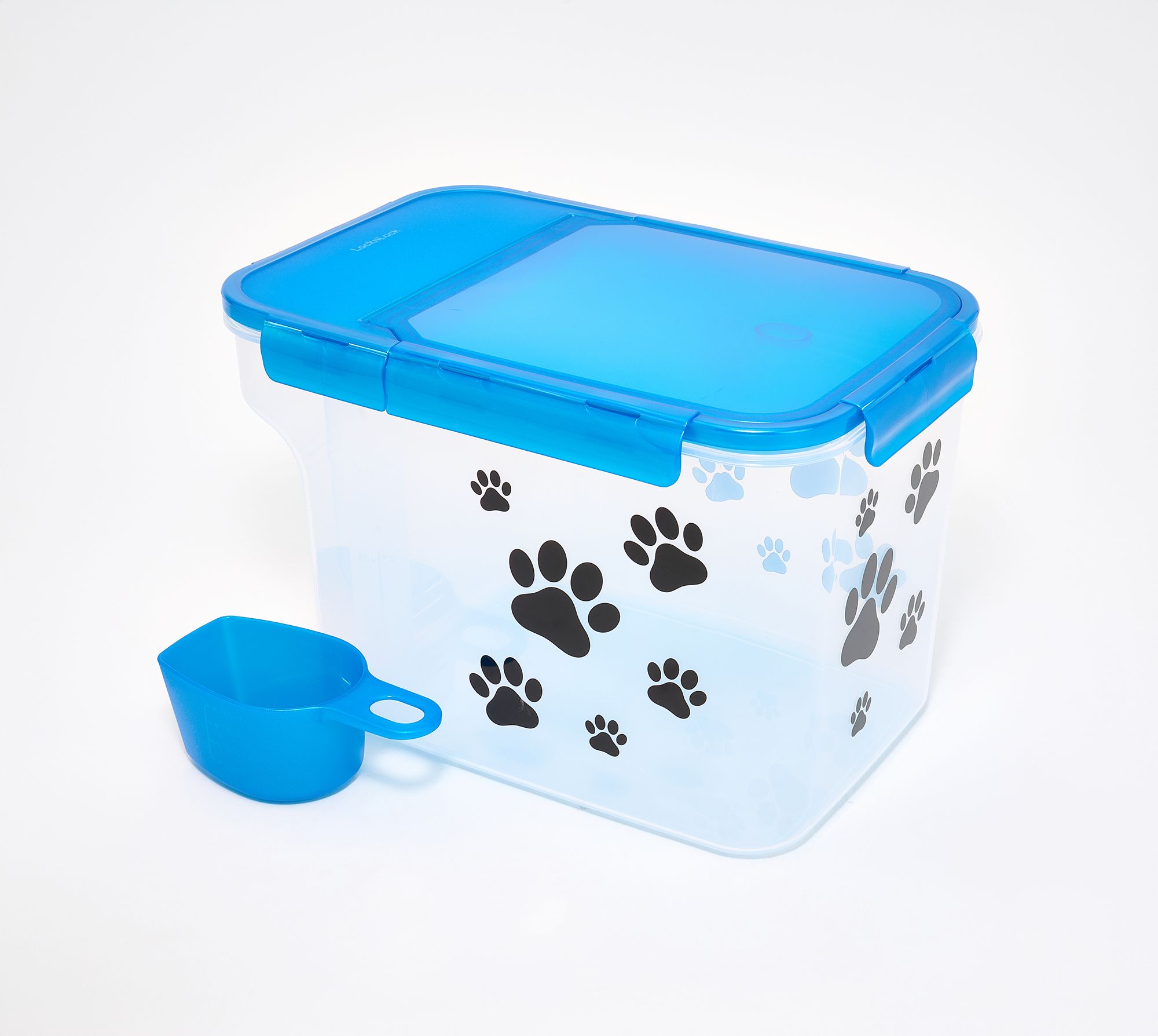 LocknLock Large 42-Cup Flip-Top Paw Print Container w/ Scoop