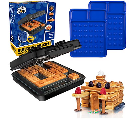 Waffle Wow Building Brick Waffle Maker with (2) Building Plates