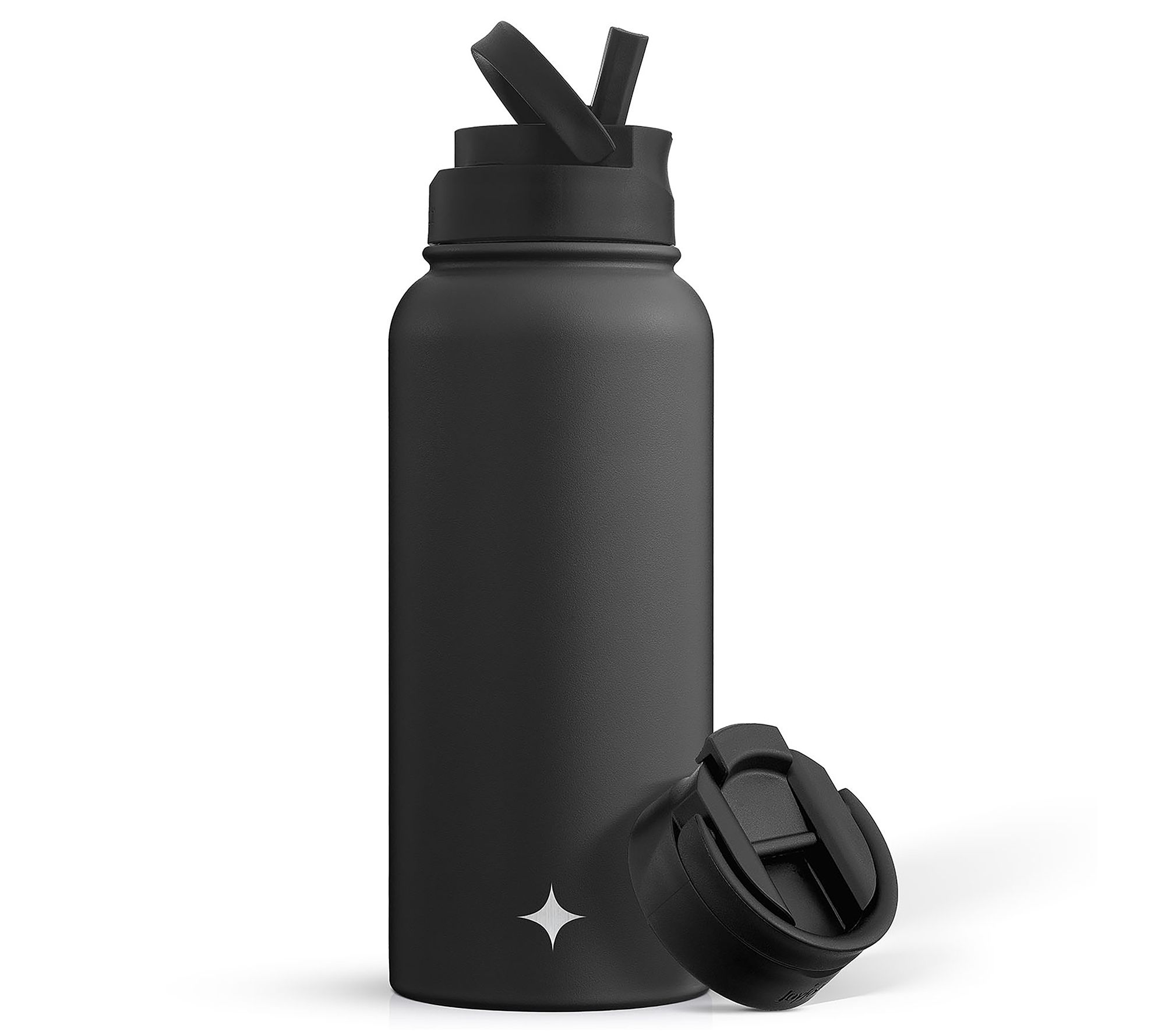 Liquid Savvy 32 oz Insulated Water Bottle with 3 lids - Stainless Stee