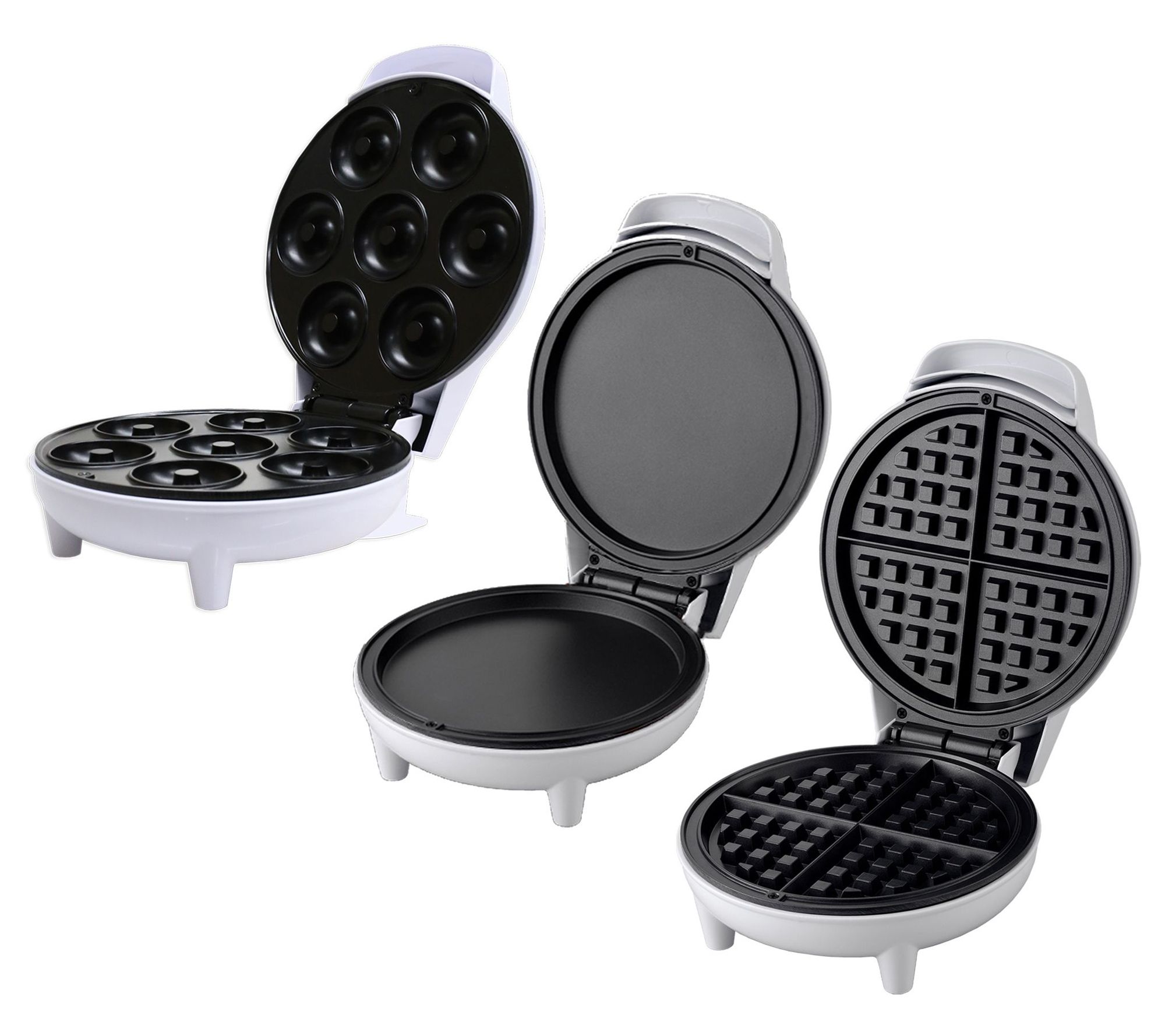 Dash Set of 3 Mini Waffle, Mini Pizzelle, or Mini Griddle Makers
