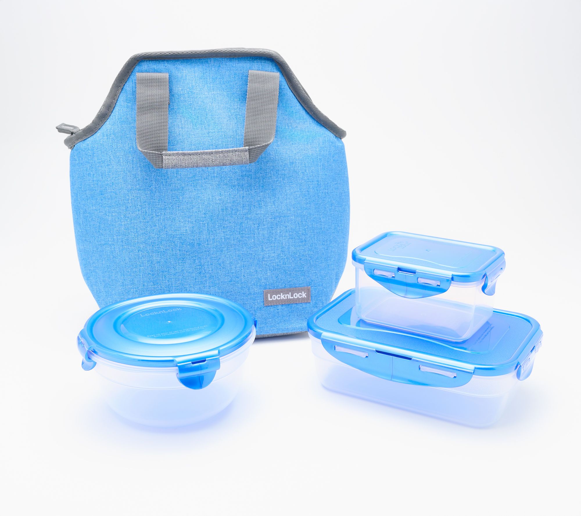 LocknLock Insulated Lunch Tote w/ (3) Multi-Shape Containers
