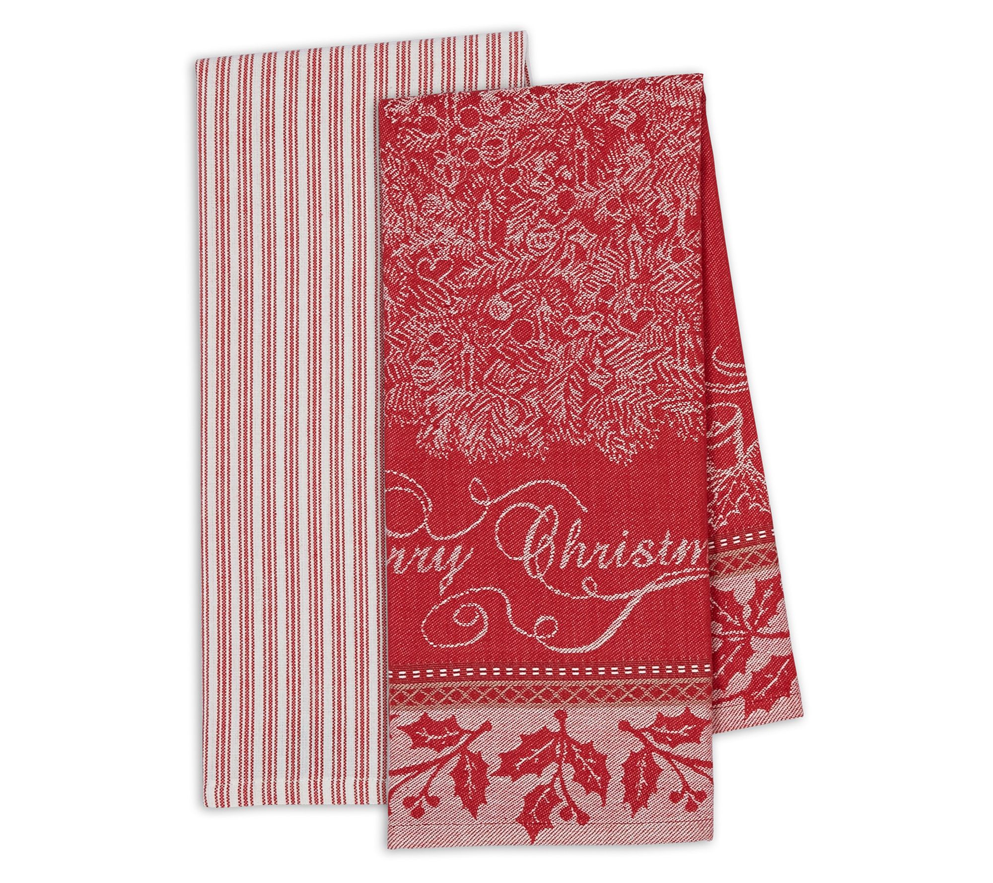 Design Imports Asst Vintage Merry Xmas KitchenTowel Set/2
