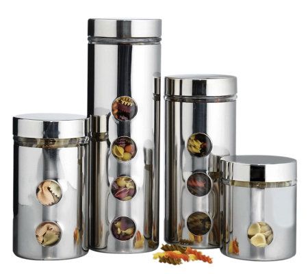 Honey-Can-Do 4-Piece Stainless Steel Canister Set