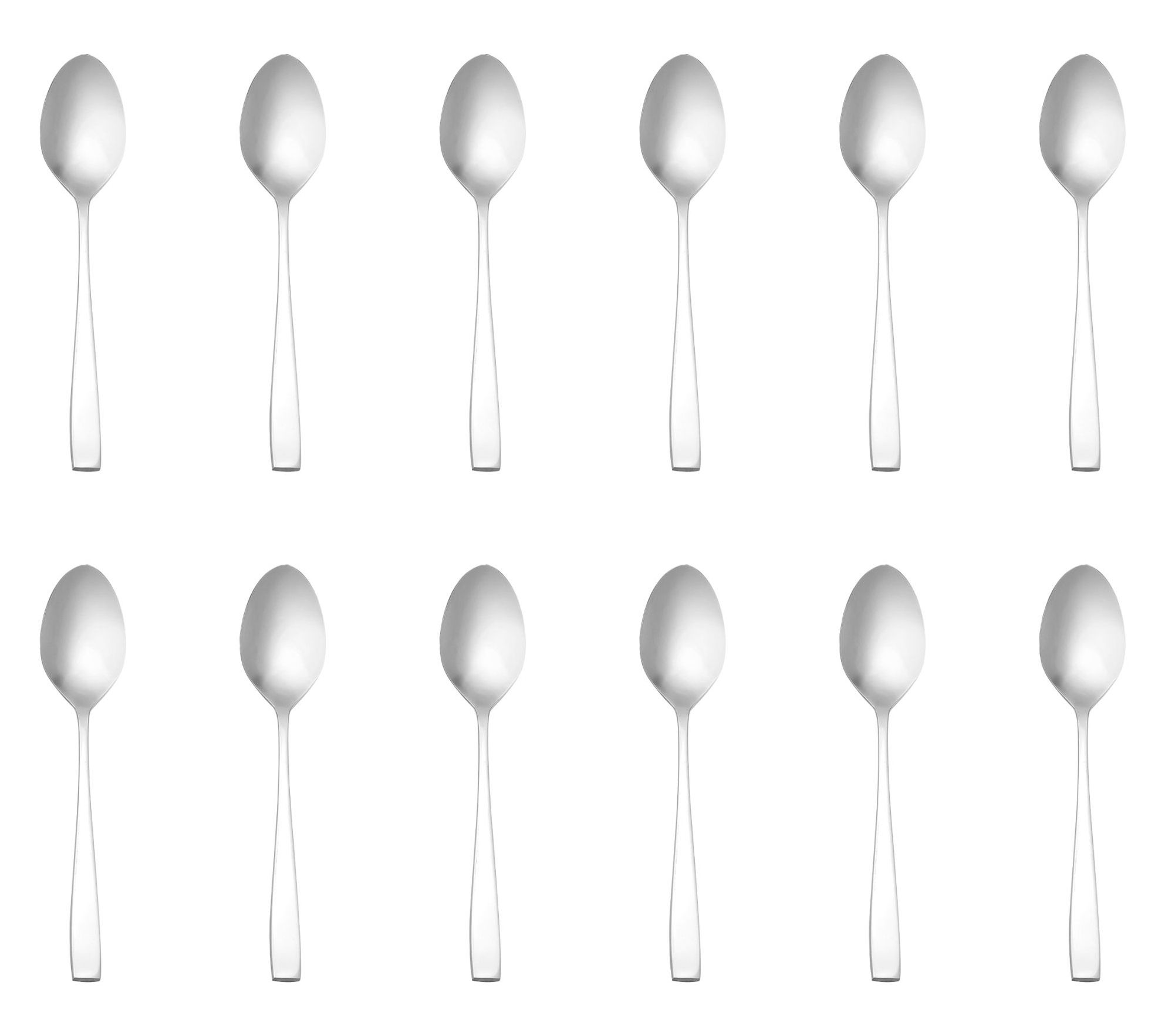 Godinger Set of 12 Chisel Matte 18/0 SS Teaspoons