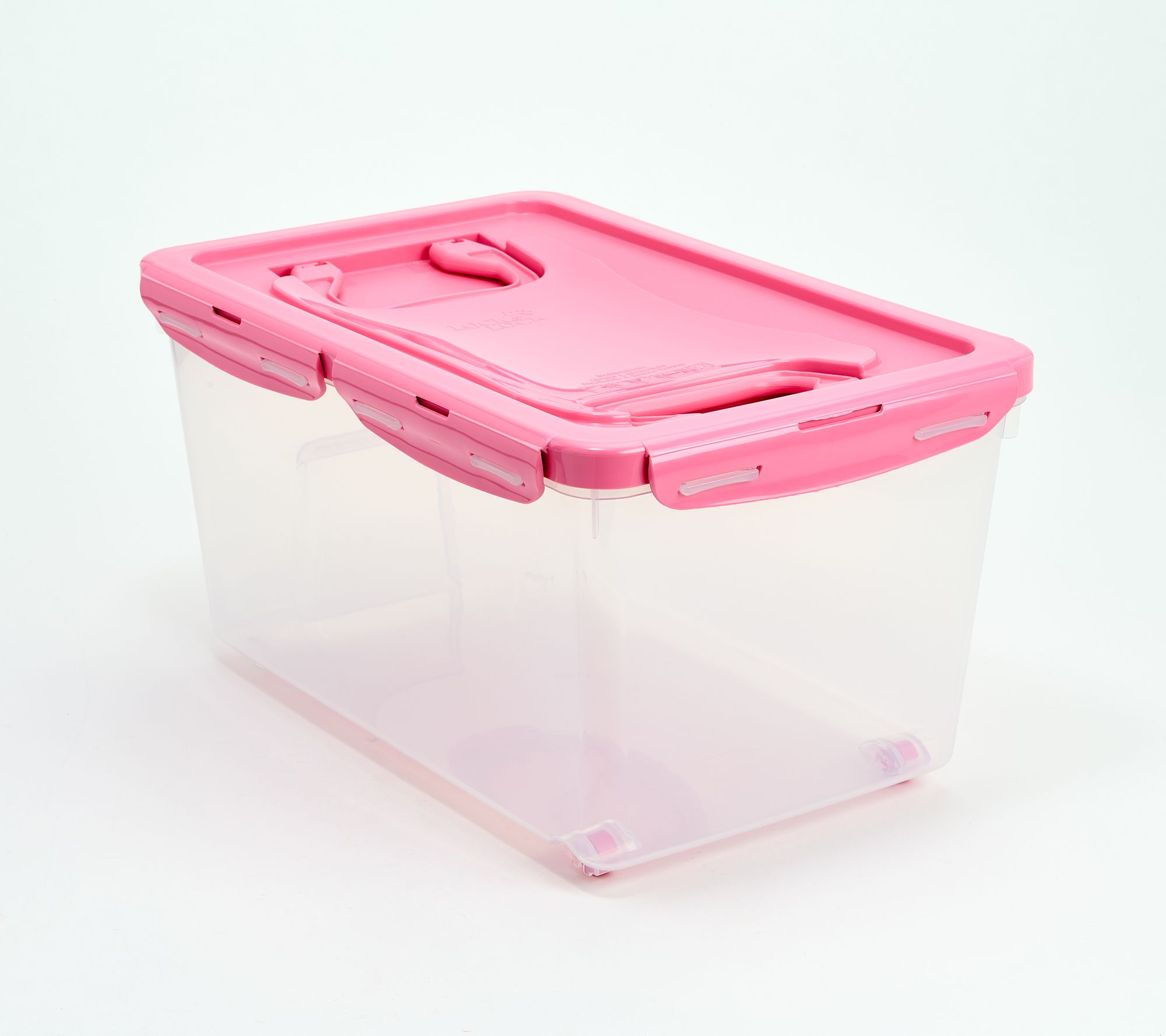 Really Good Stuff Stackable Storage Tubs with Locking Lids, Lg., Red
