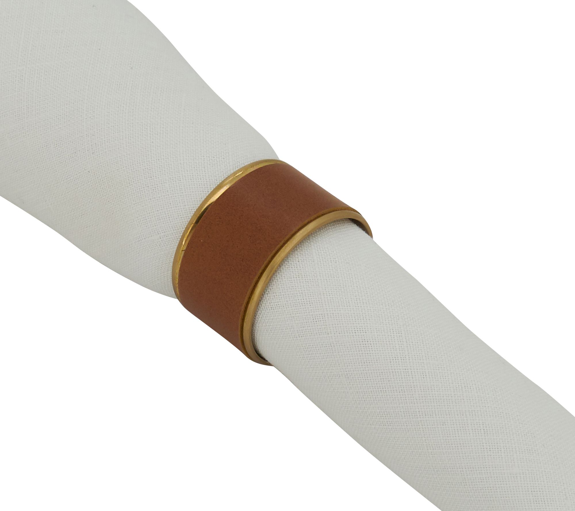 Saro Lifestyle Set of 4 Leather Napkin Rings