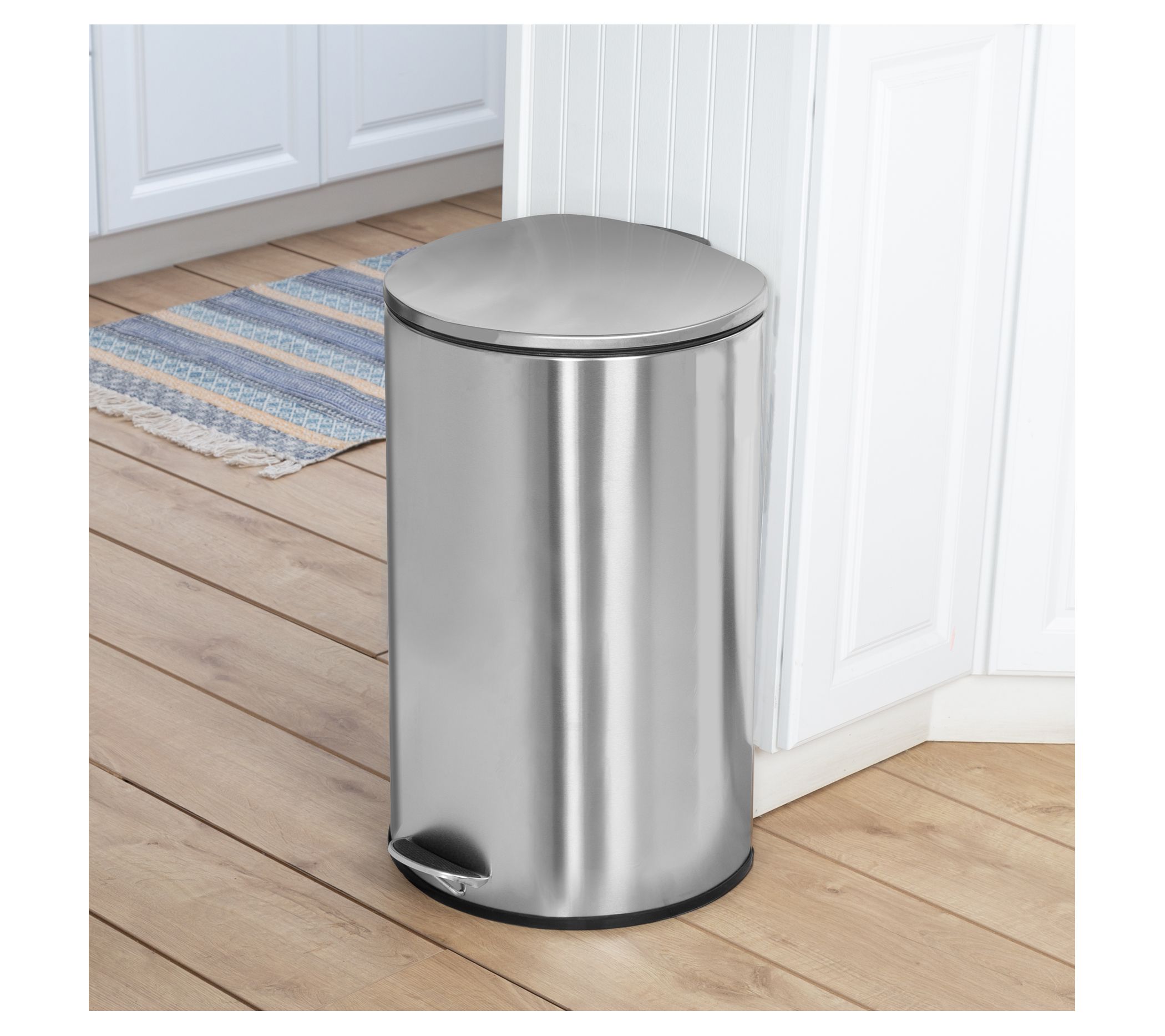 Honey Can Do Tall & Wide 58L Stainless Steel Step Trash Can with Lid