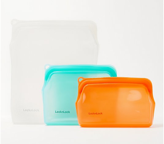 LocknLock 3-Piece Stand Up Silicone Food Storage Bags