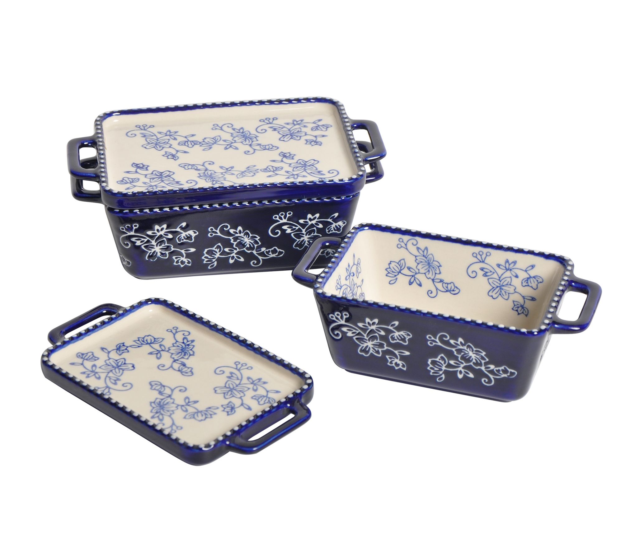 Temp-tations Floral Lace 4-Piece Mini Nestable Bakeware Set