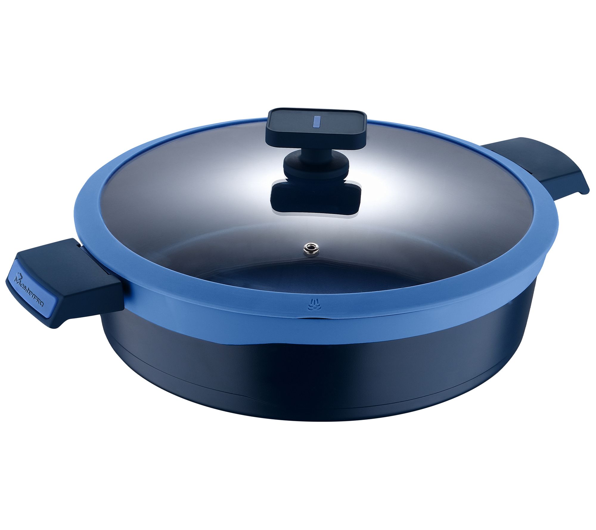 MasterPRO 3.5 qt. Cast Iron Braiser with Glass Lid