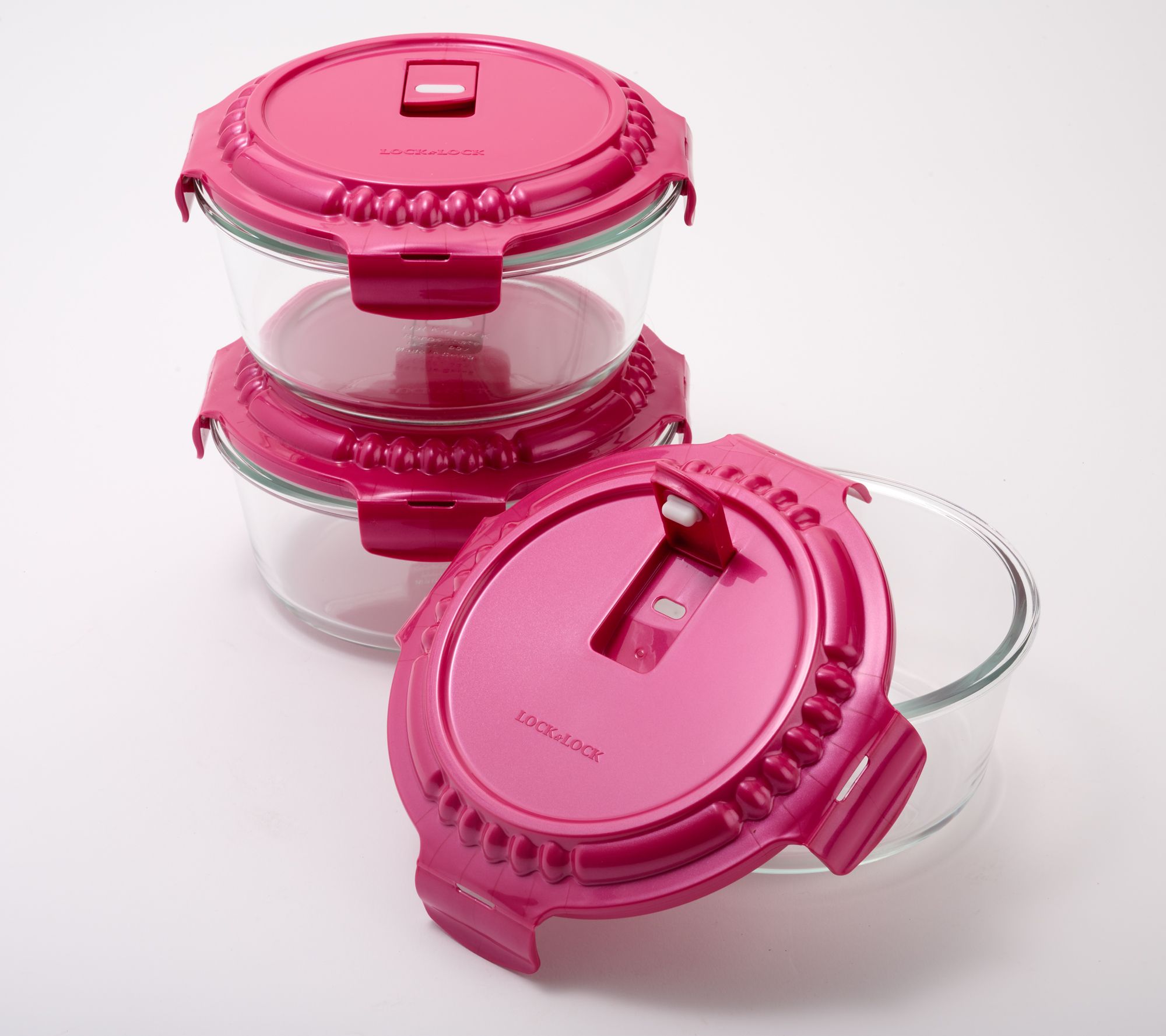 Westinghouse Homeware USA 6pc Glass Food Storage Set - Pink
