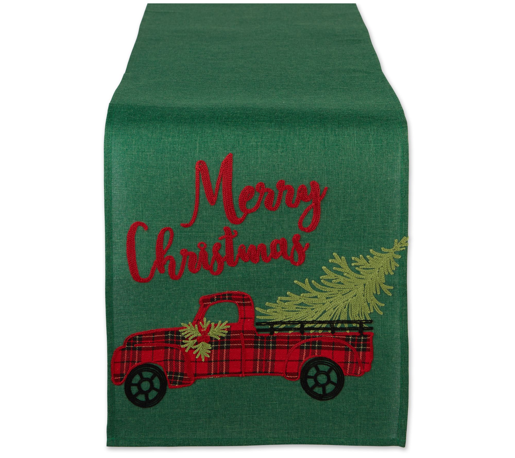 Design Imports Merry Christmas Truck Embroidered Table Runner