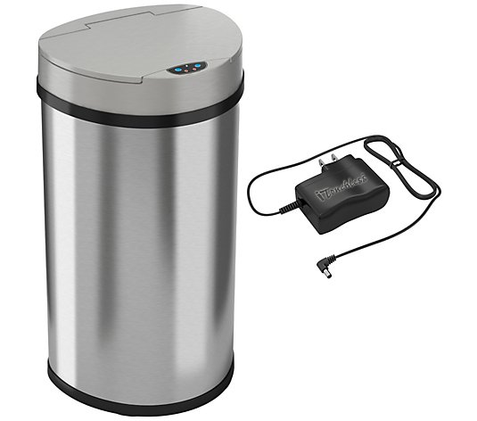 iTouchless 13-Gallon Semi-Round Trash Can 