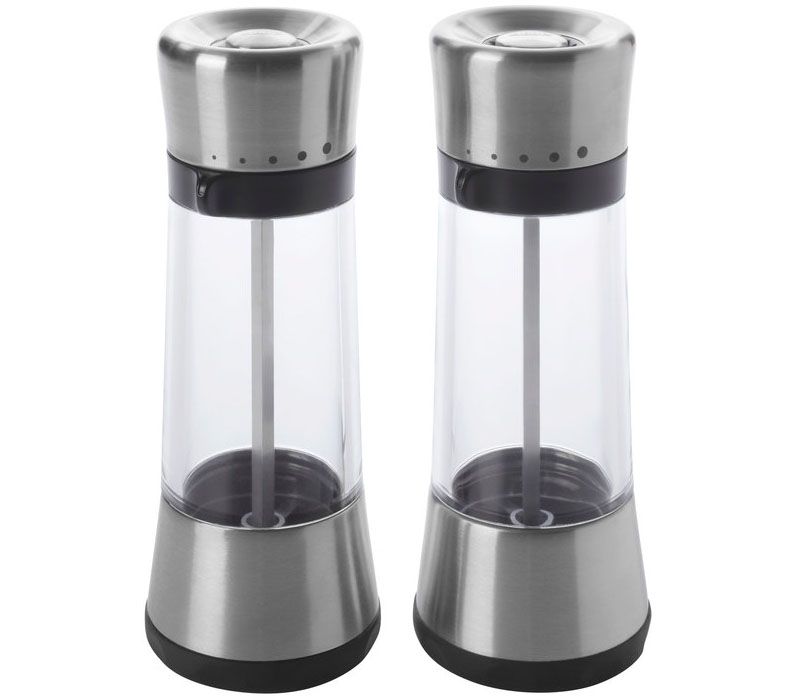  OXO Good Grips Mess-Free Pepper Grinder, Stainless Steel