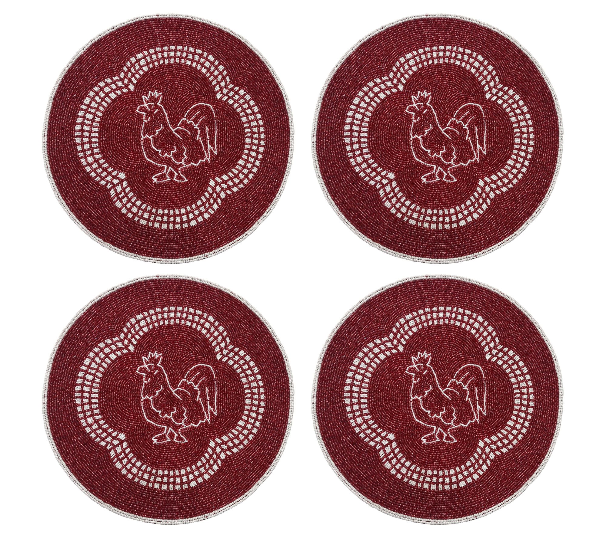 "As Is" Temp- tations Seasonal Set of (4) 14" Beaded Placemats