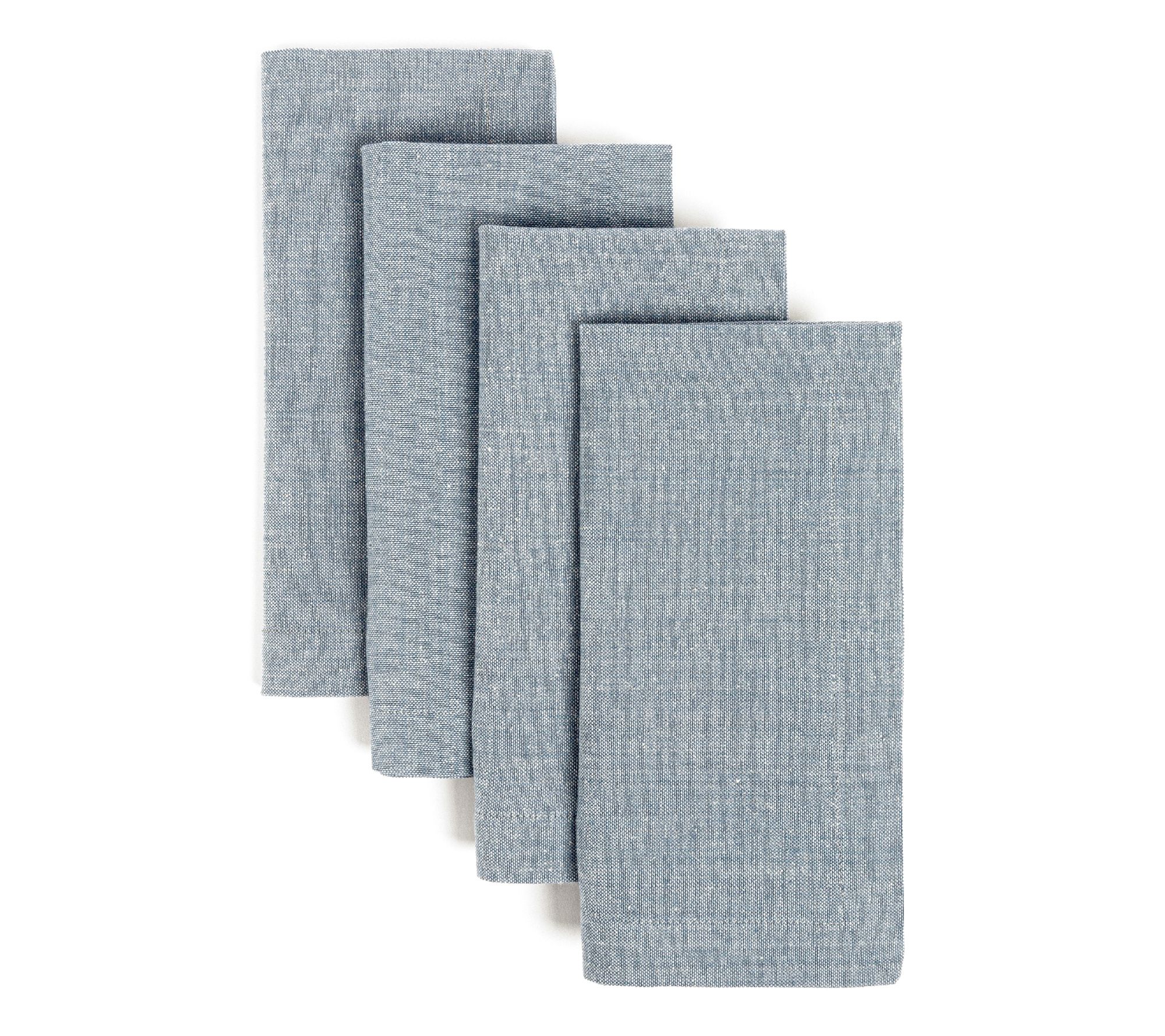 over&back Woven Chambray Cotton Cloth Napkins,Set of 4