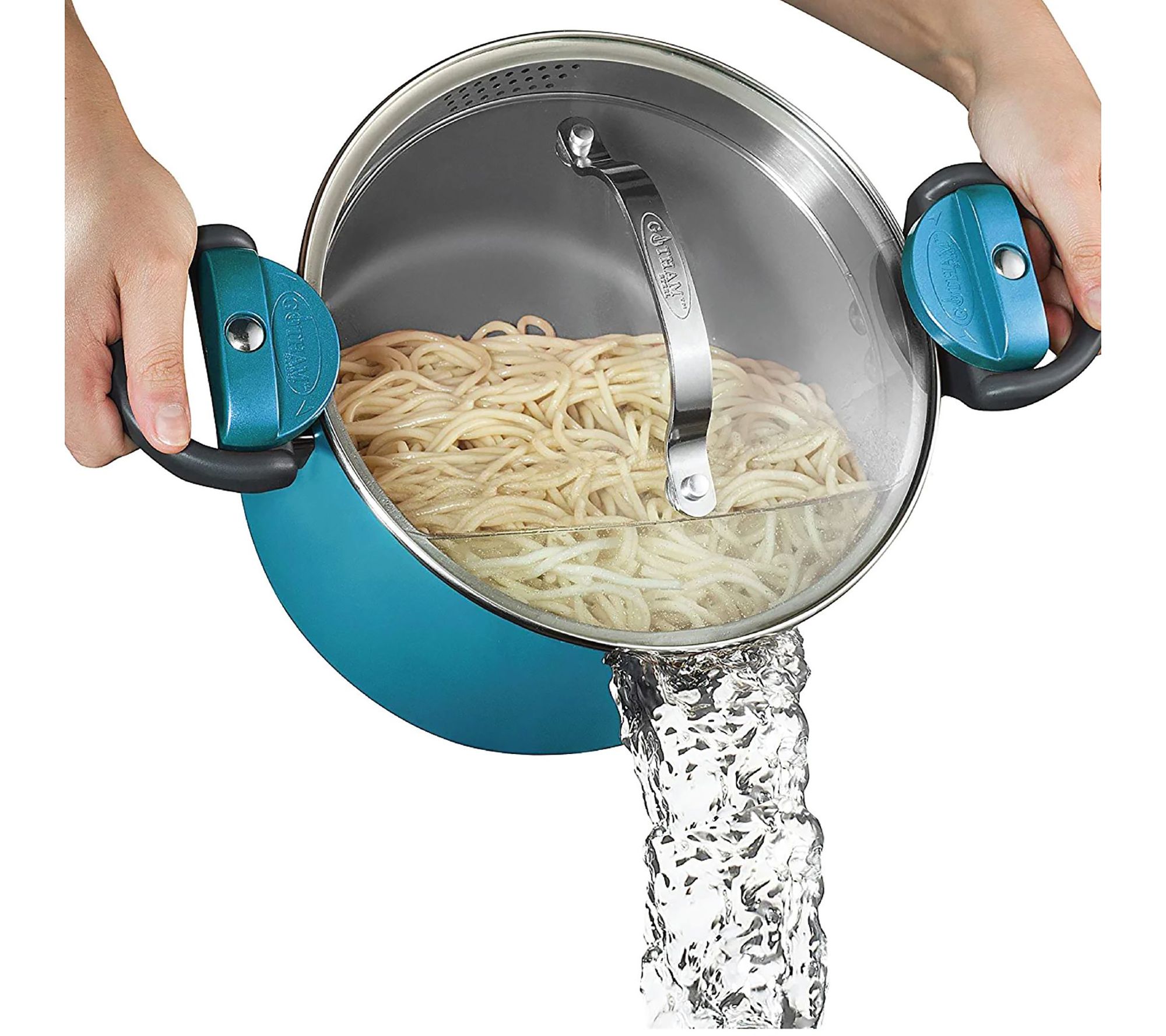 Gotham Steel 5 Qt Nonstick Pasta Pot with Twist& Lock Handles