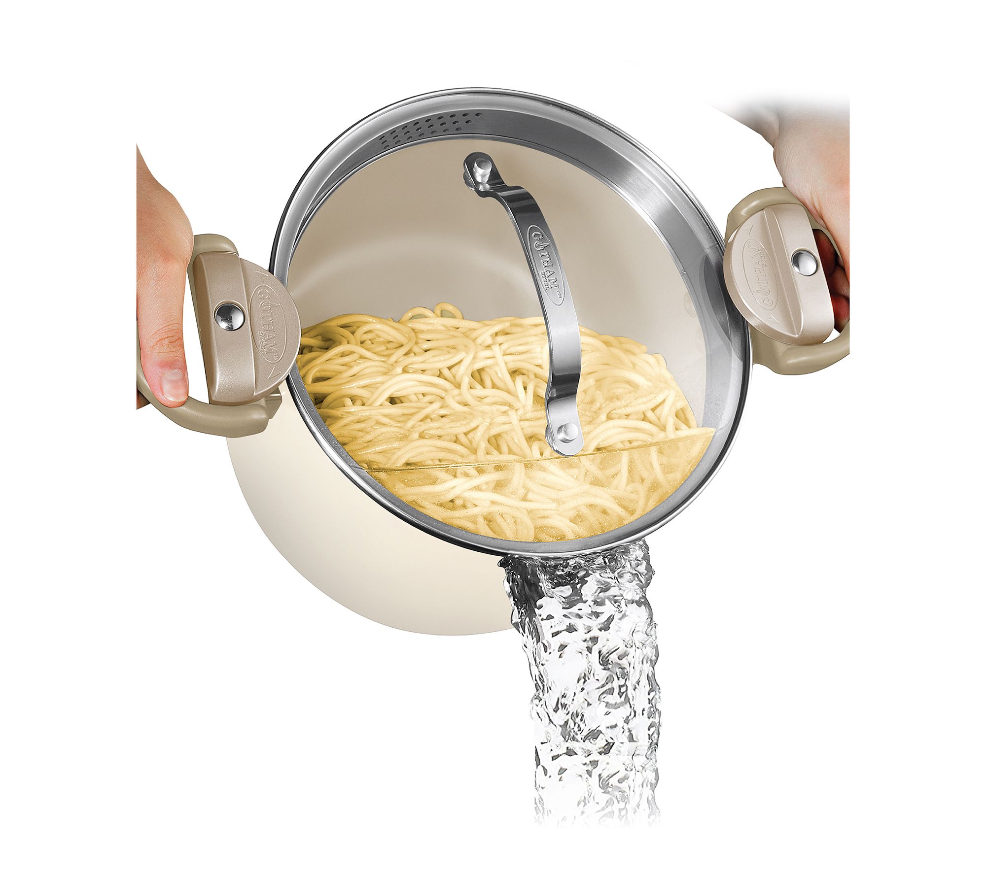 Gotham Steel 5 Qt Nonstick Pasta Pot with Twist& Lock Handles