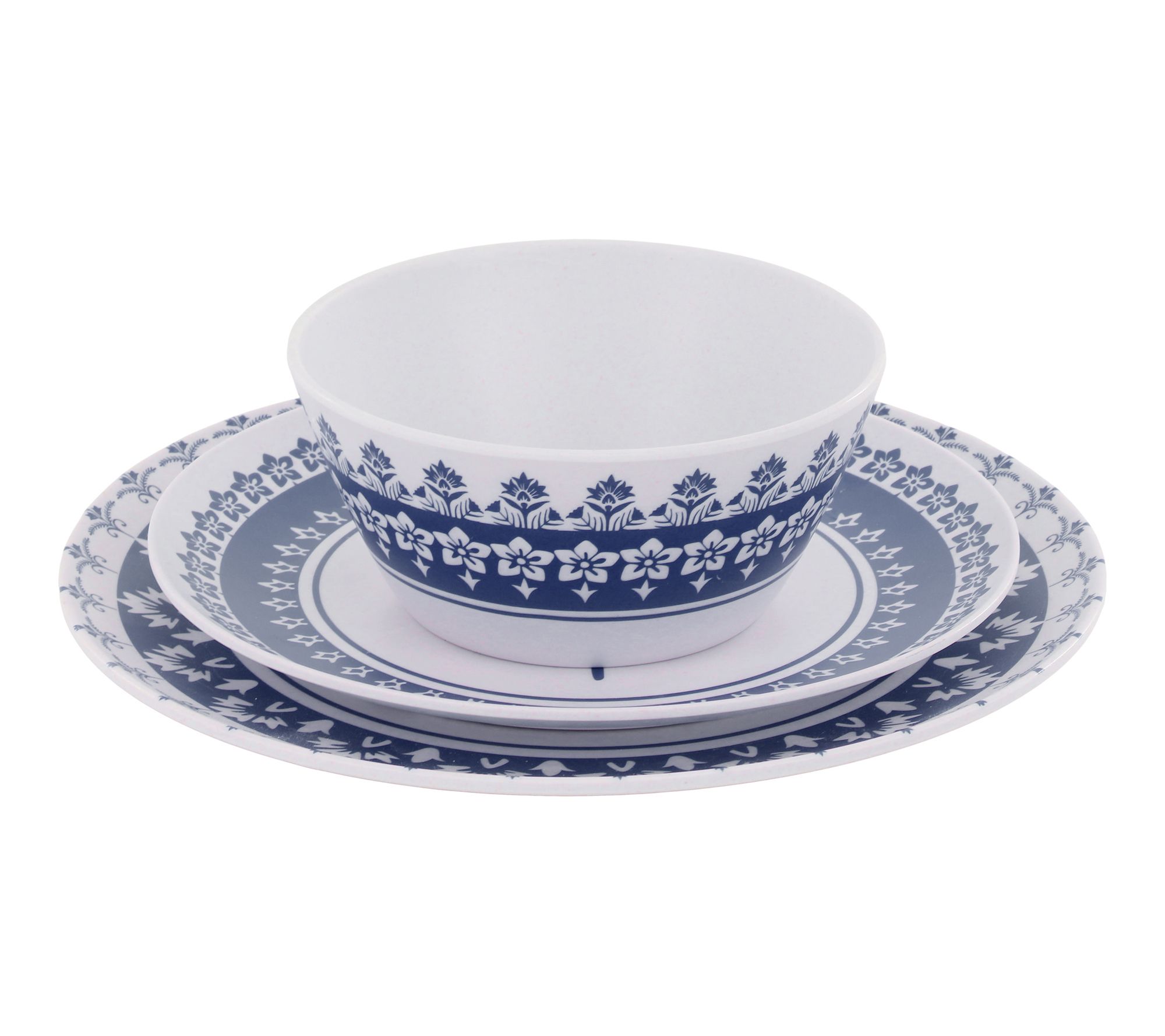 Martha Stewart 12 Piece Round Bamboo Fiber Dinnerware Set