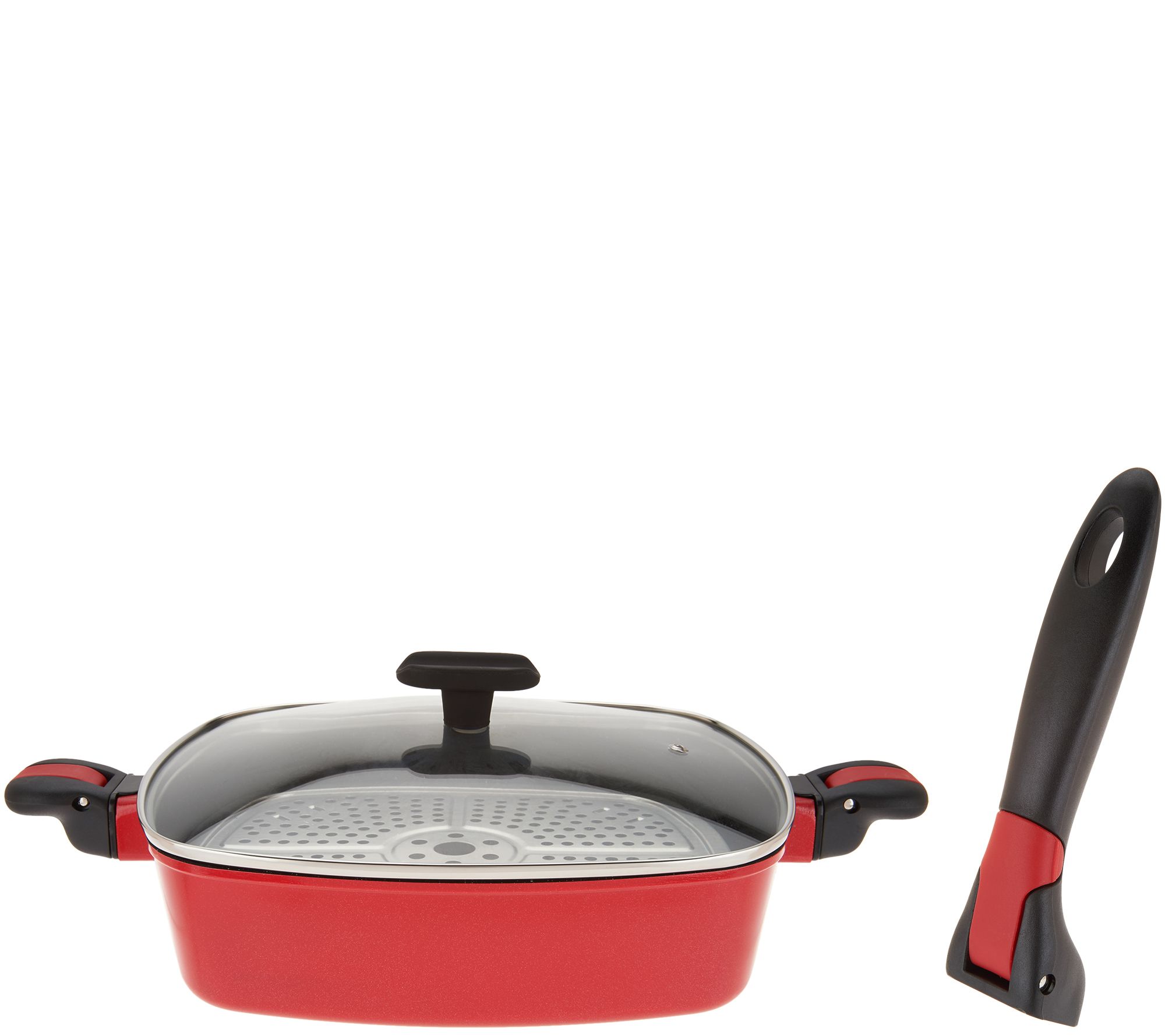 KIMS COOK Ceramic Nonstick Sauce Pan and Steam Pot Set with Removable Handle  3pcs 