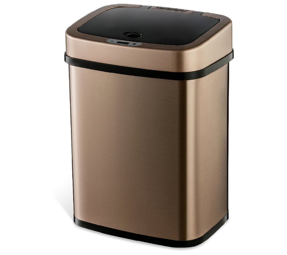 NINESTARS Motion Sensor 3.2 Gal Stainless Stee l Trash Can