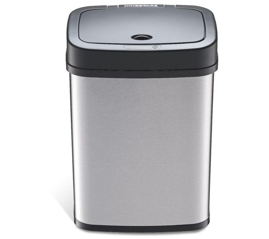 NINESTARS Motion Sensor 3.2 Gal Stainless Stee l Trash Can