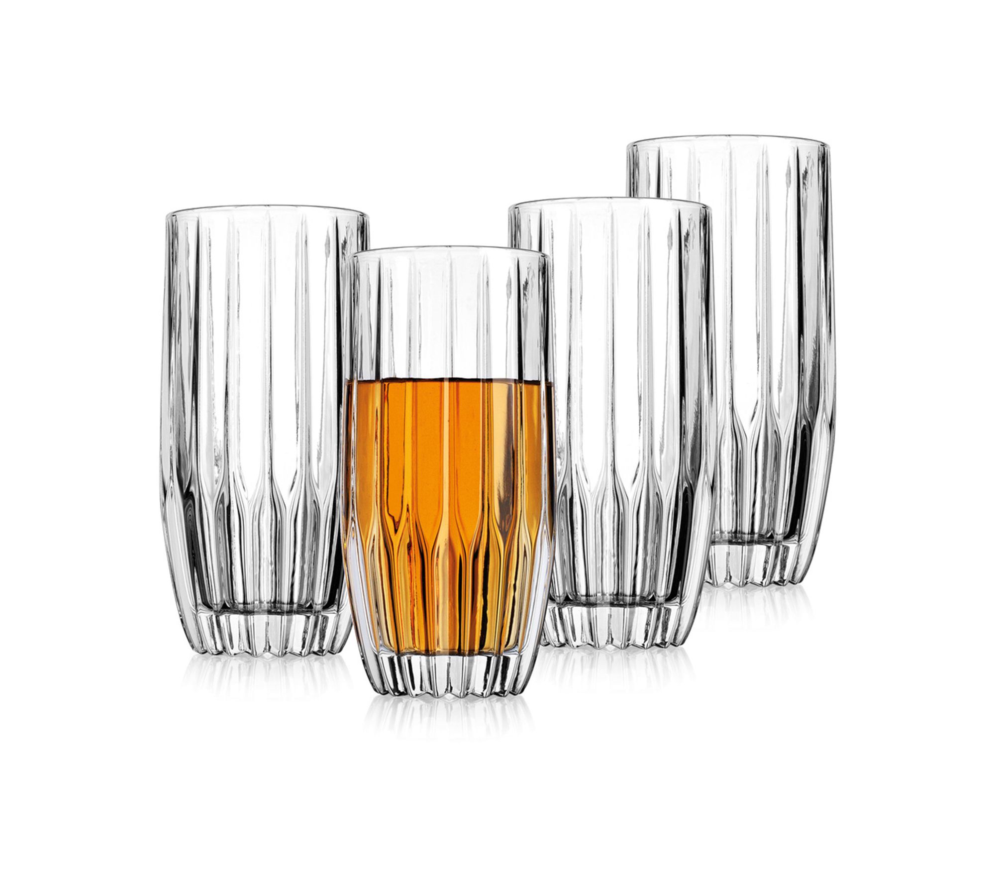 Godinger Set of 4 Pleat Highball Glassware