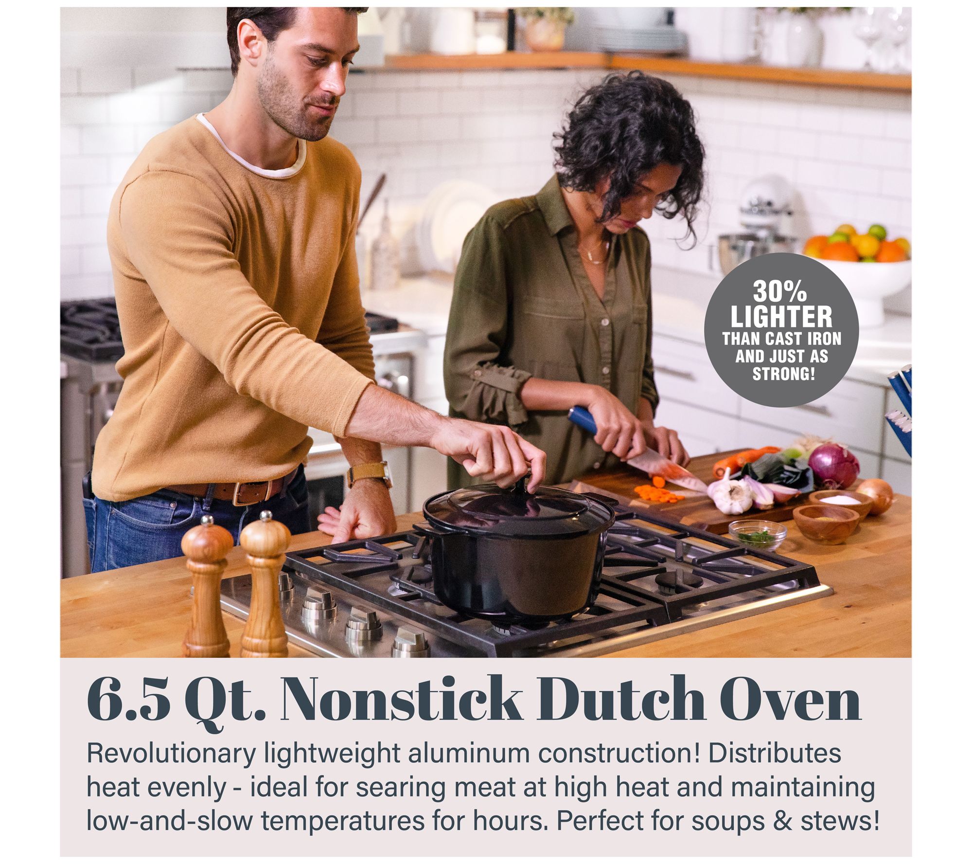 GraniteStone 5 qt. Nonstick Dutch Oven Pot with Self-Basting Lid