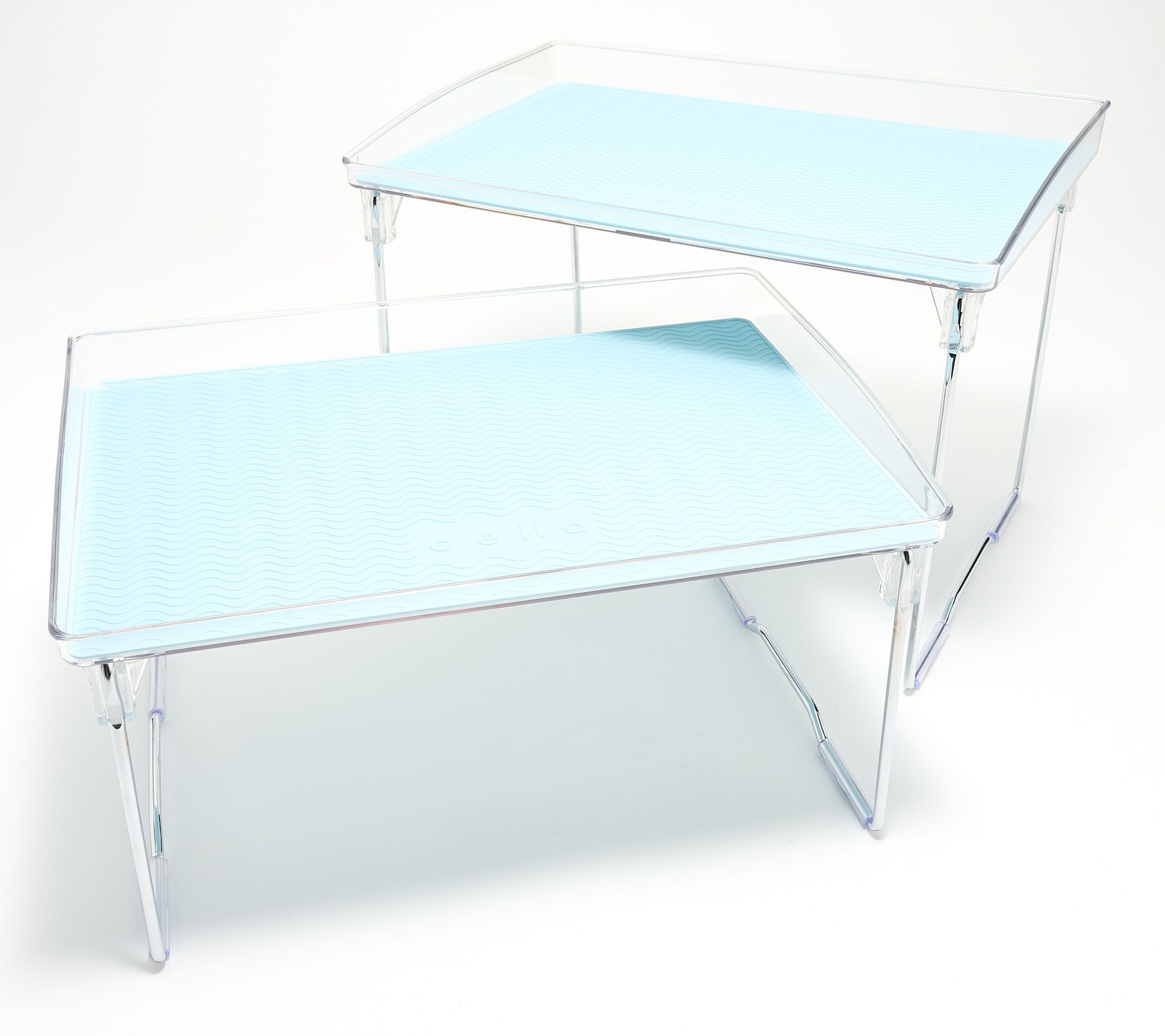 Cella 2-Piece Clear Kitchen Shelf Risers w/ Liners