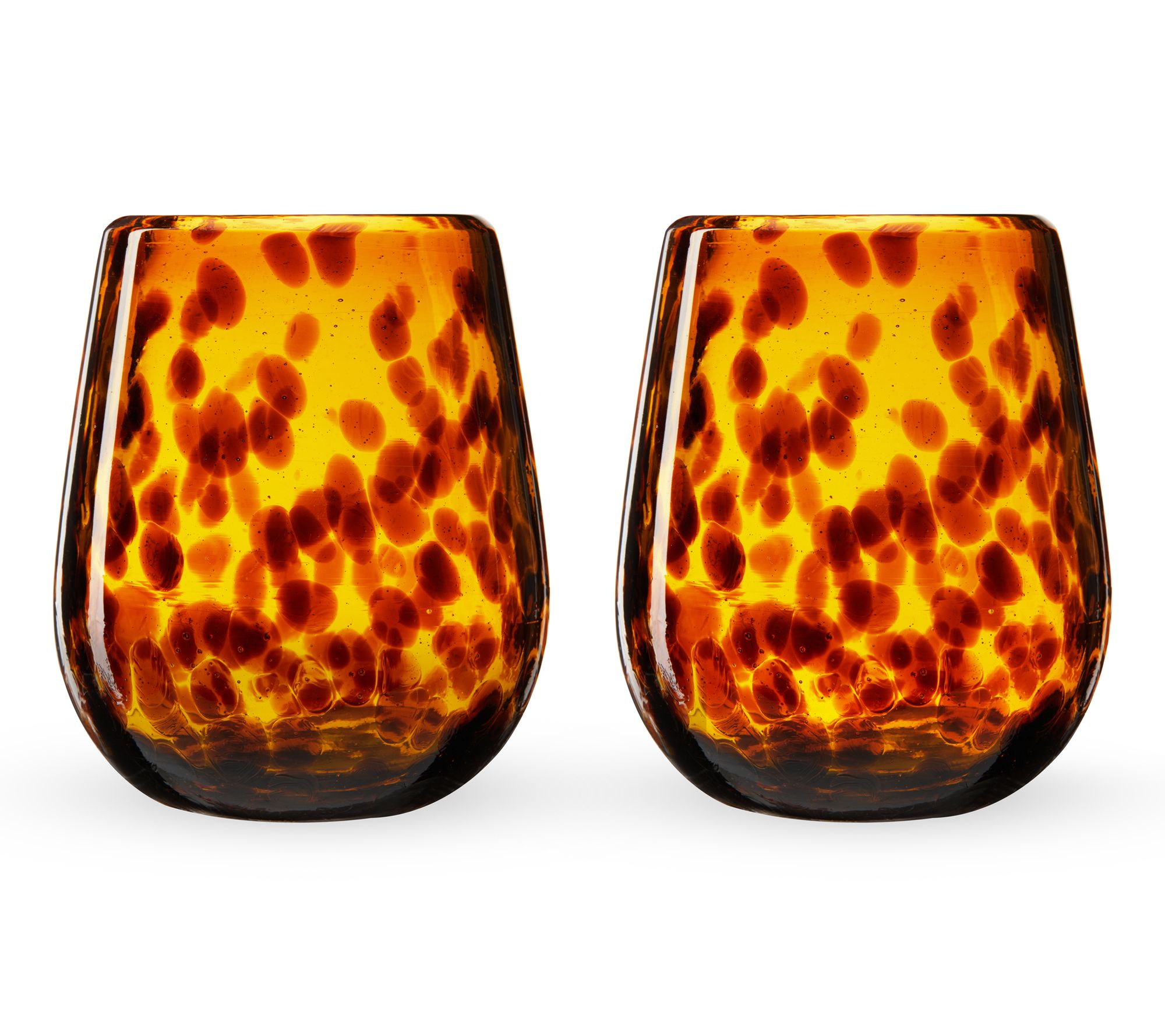 Twine Tortuga Recycled Stemless Set of 2 Wine Glass