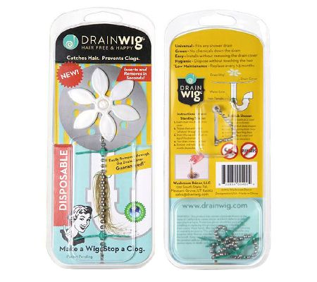 DrainWig Shower Drain Hair Catcher, Disposable Drain Protector, Flower, 2  Pack 