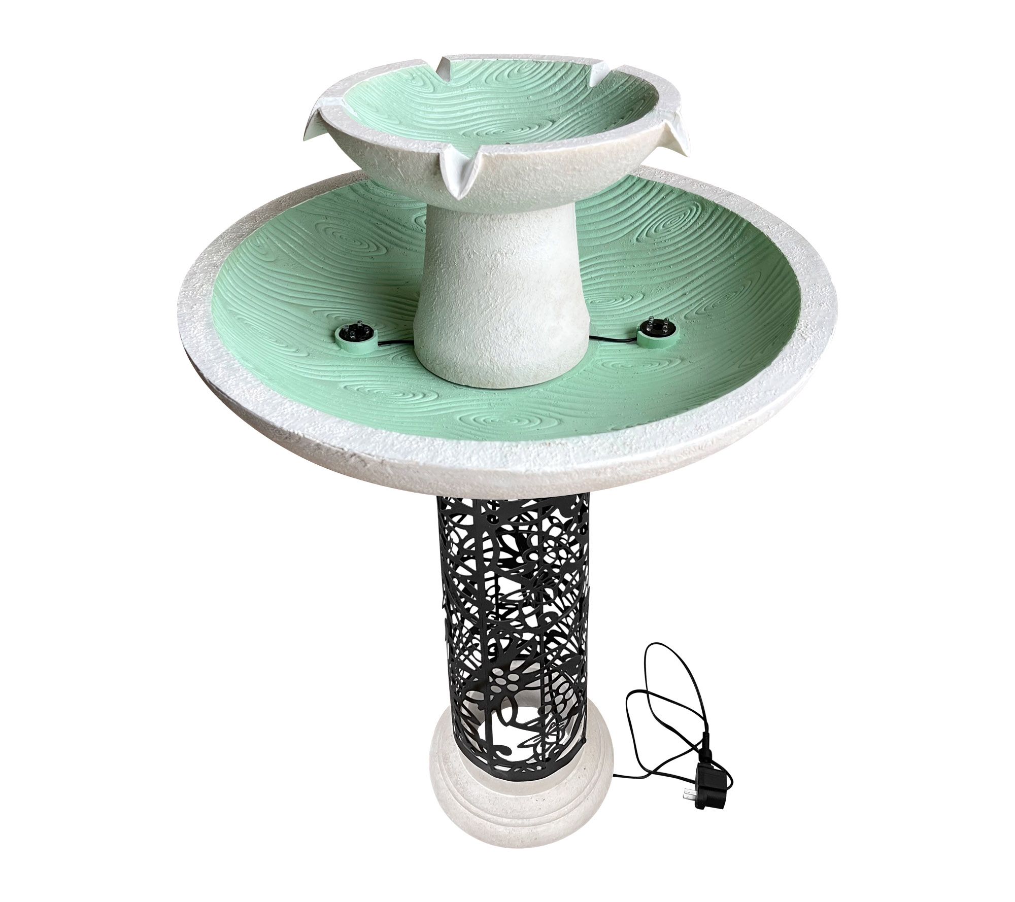 "As Is" Temp- tations Outdoor Woodland or Mosaic 2-Tier Lit Fountain